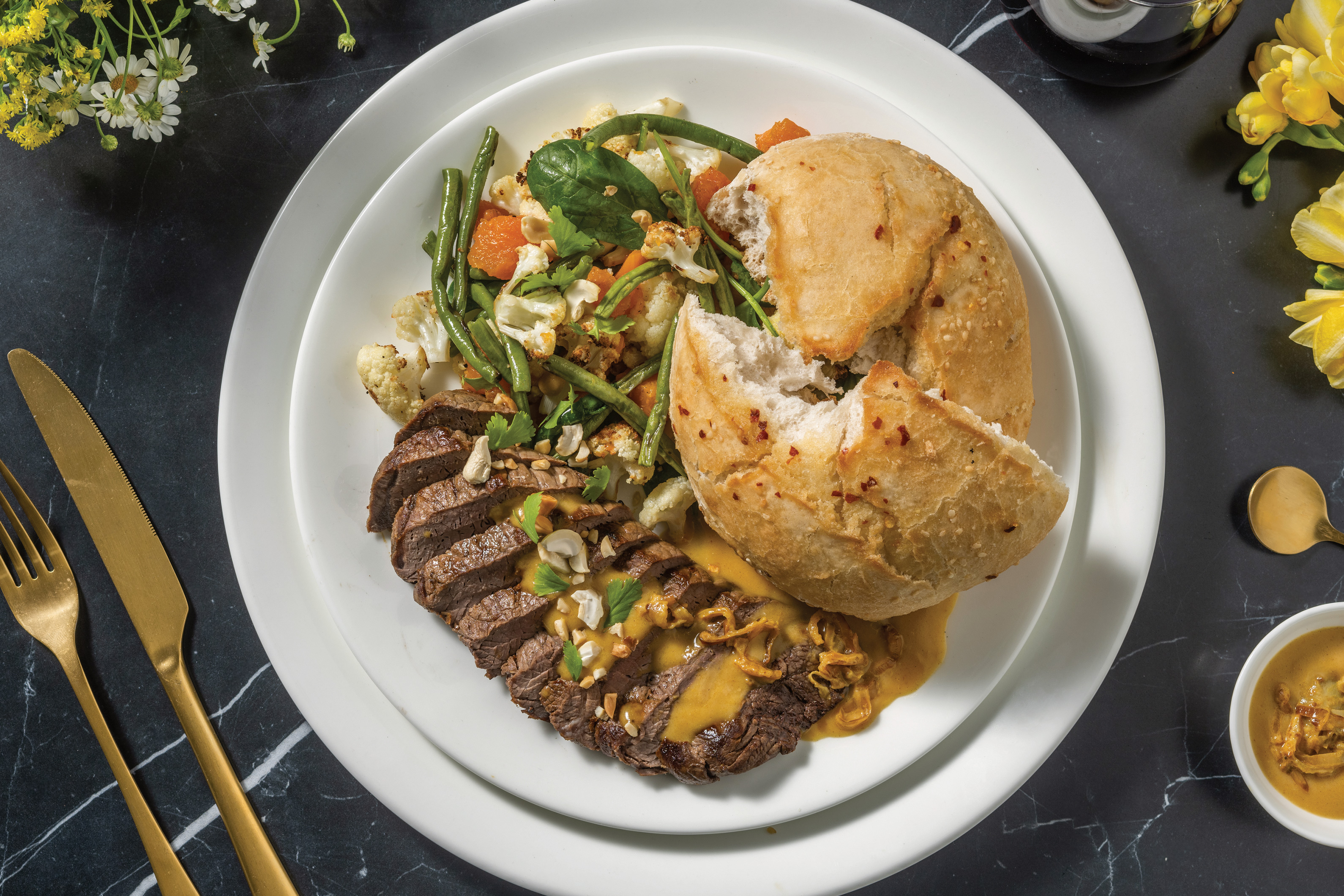 Seared Venison & Coconut Curry Sauce