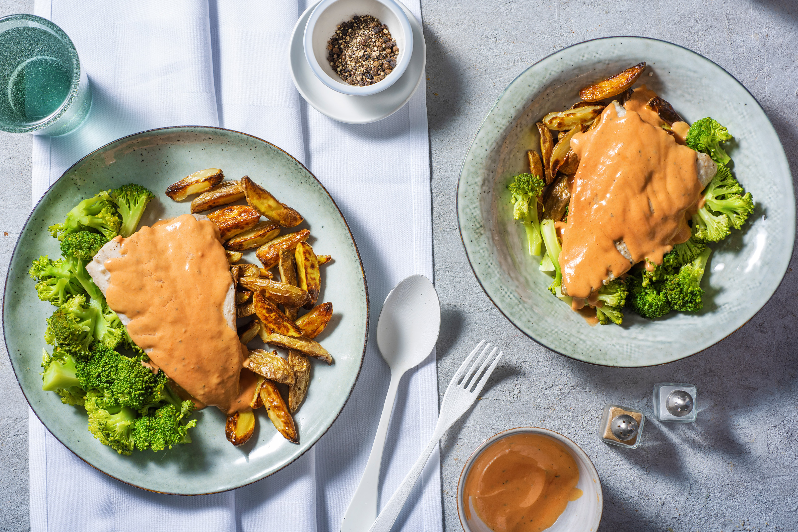 Seelachs in Tomaten-Sahne-Soße aus dem Ofen