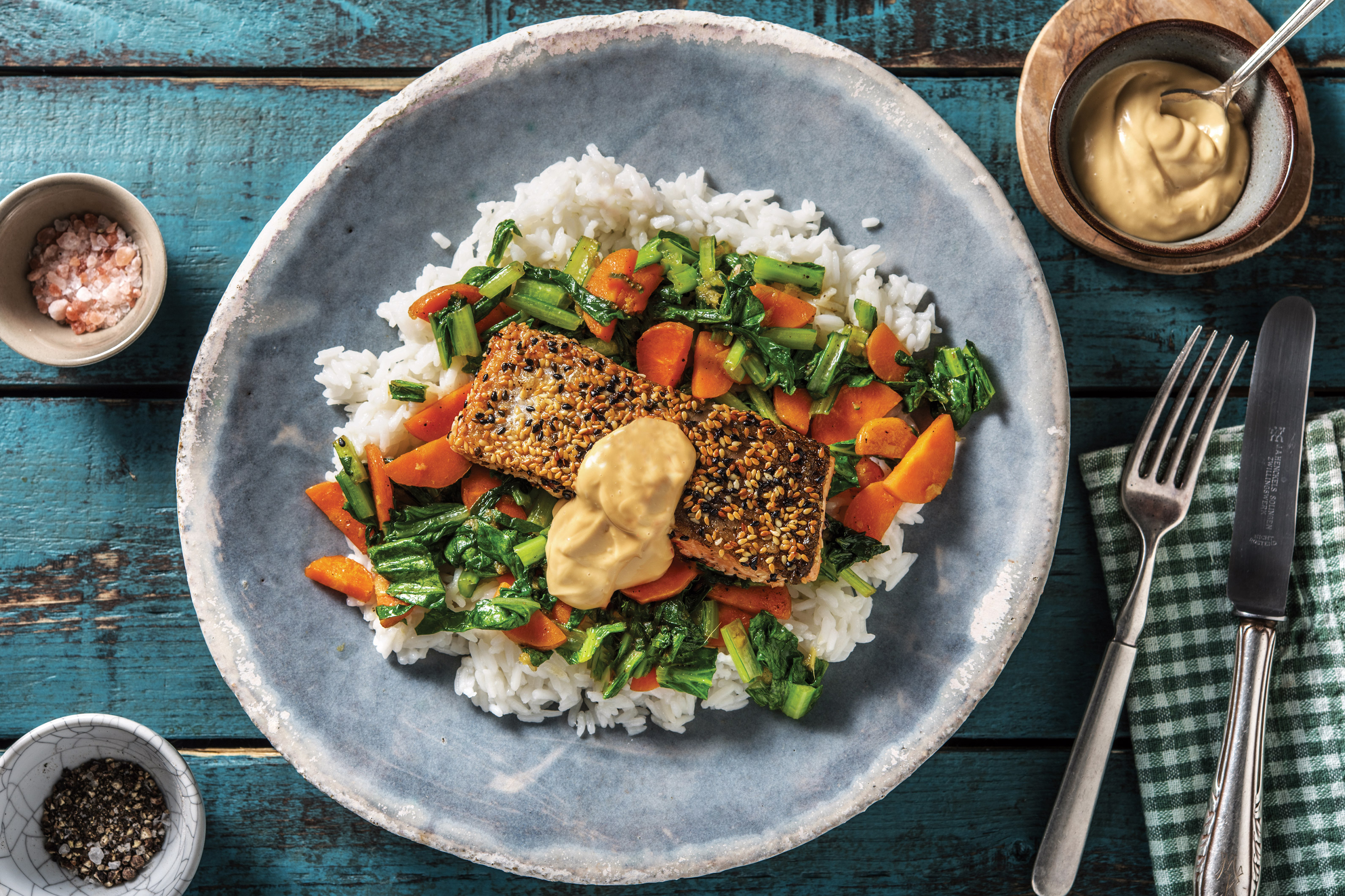 Sesame-Crusted Salmon & Ginger Veggies