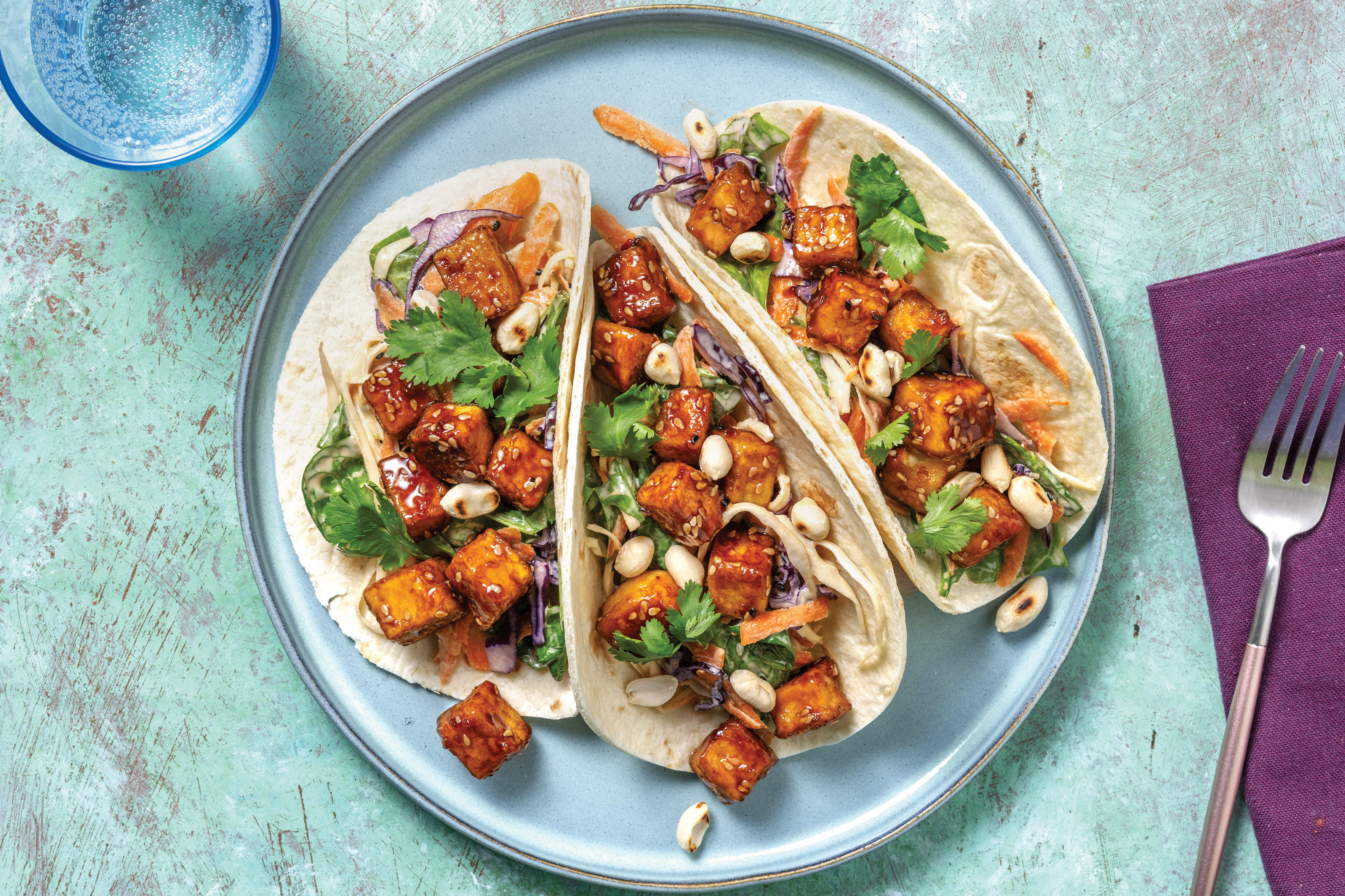 Sesame-Sweet Chilli Tofu Tacos
