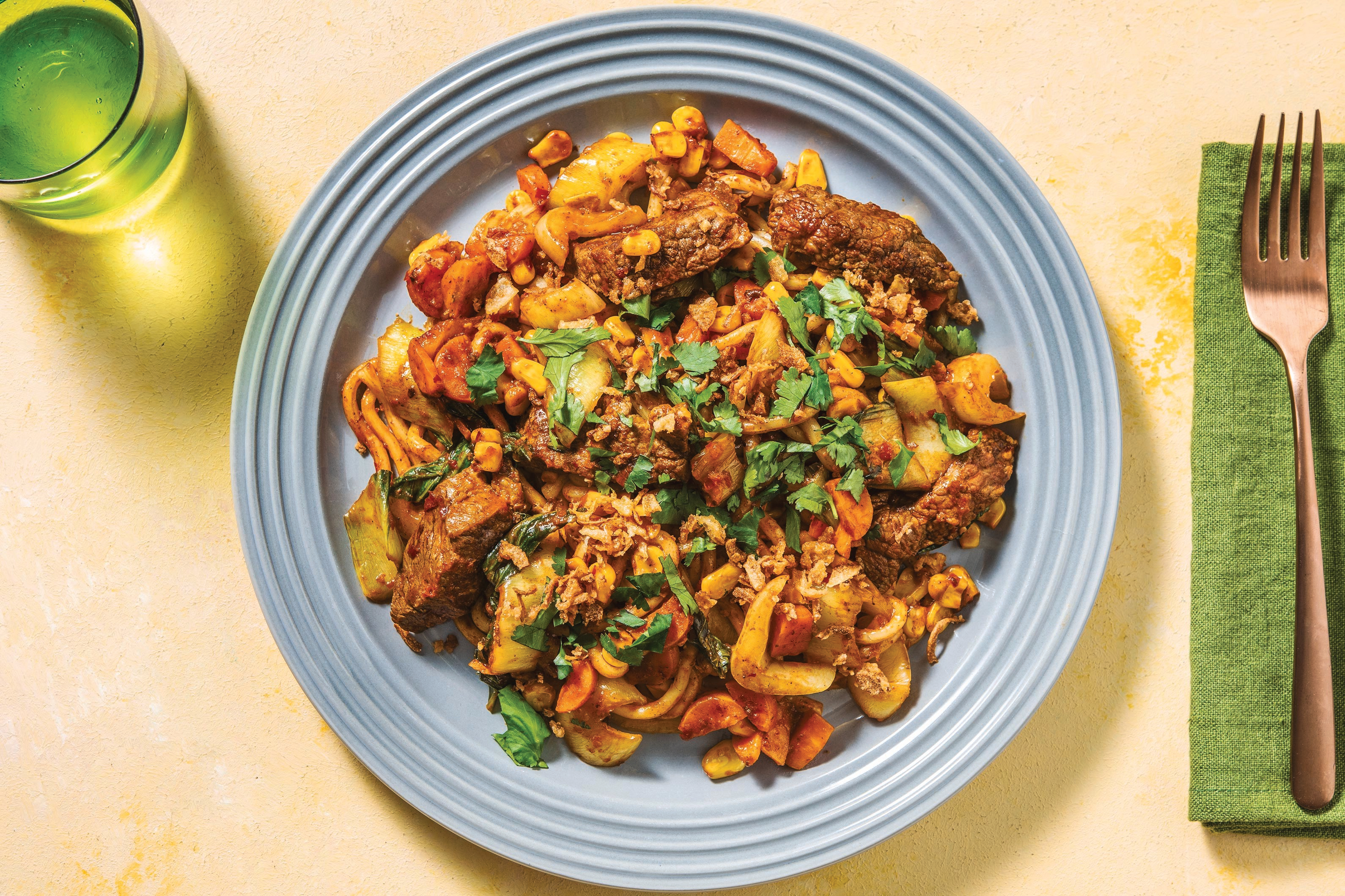 Sichuan Beef Stir-Fry with Noodles & Asian Veggies