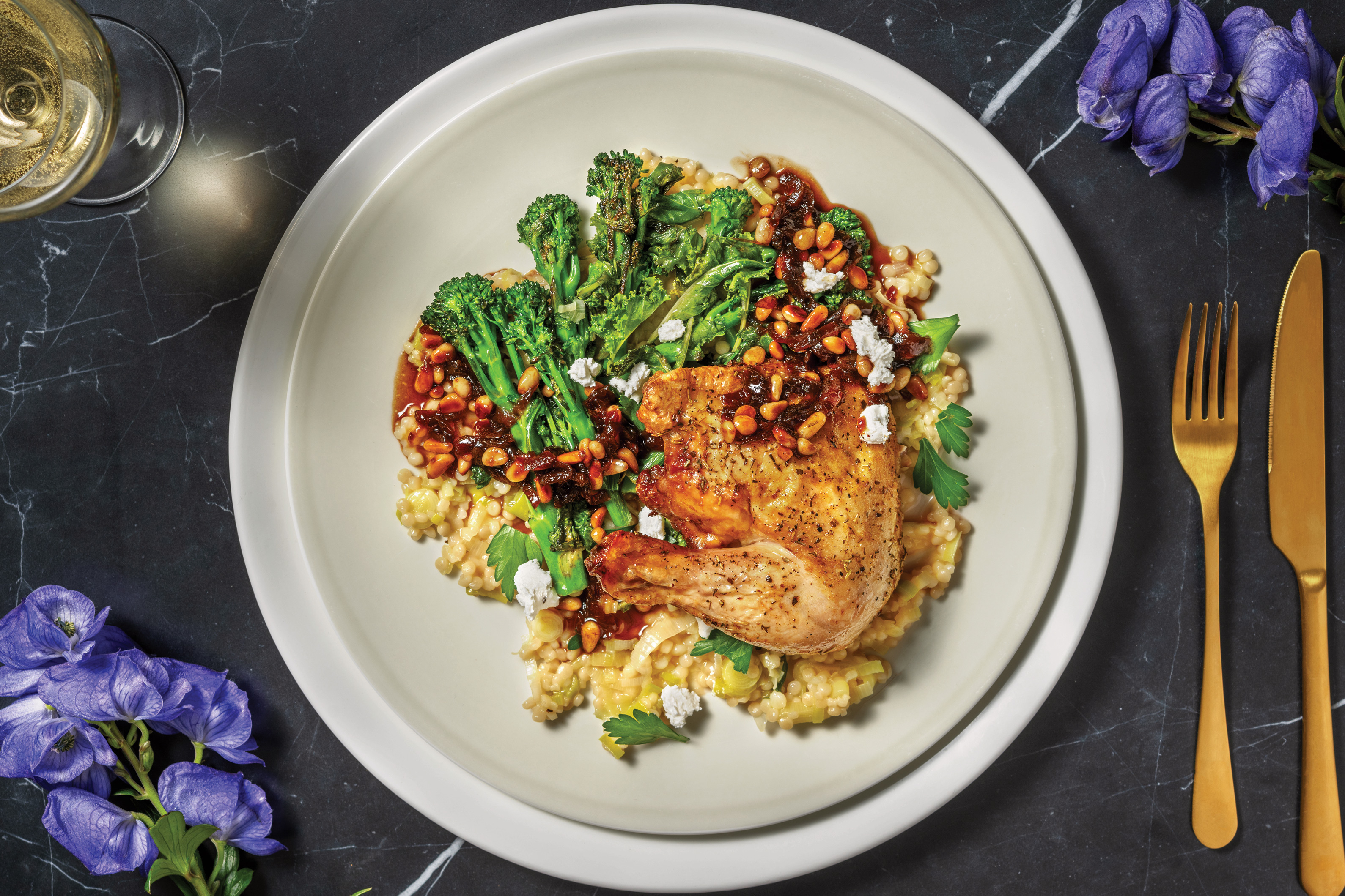 Sicilian-Style Roast Chicken & Israeli Couscous