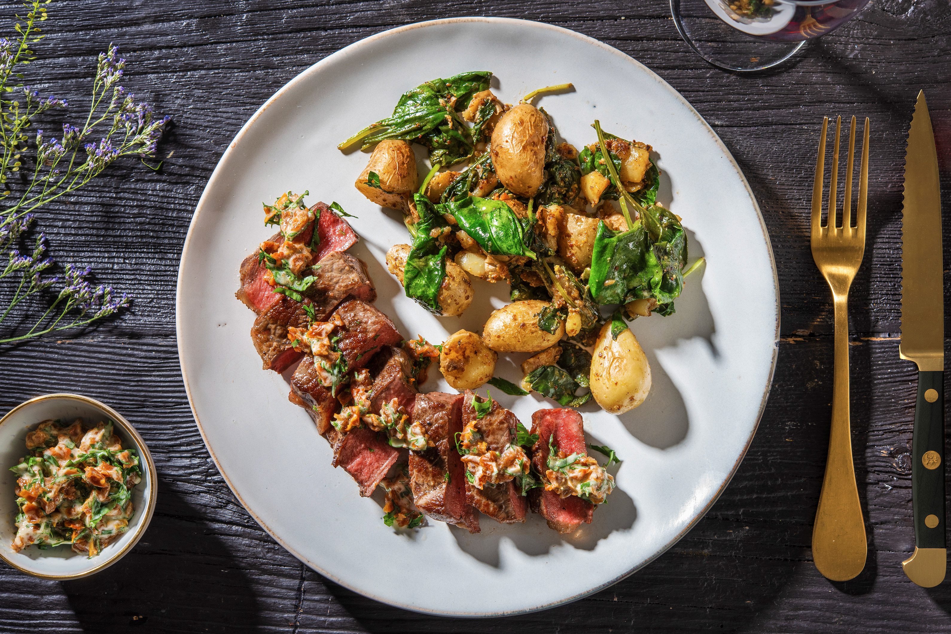 21-Day Aged Sirloin Steak & Mustard Smashed Potatoes