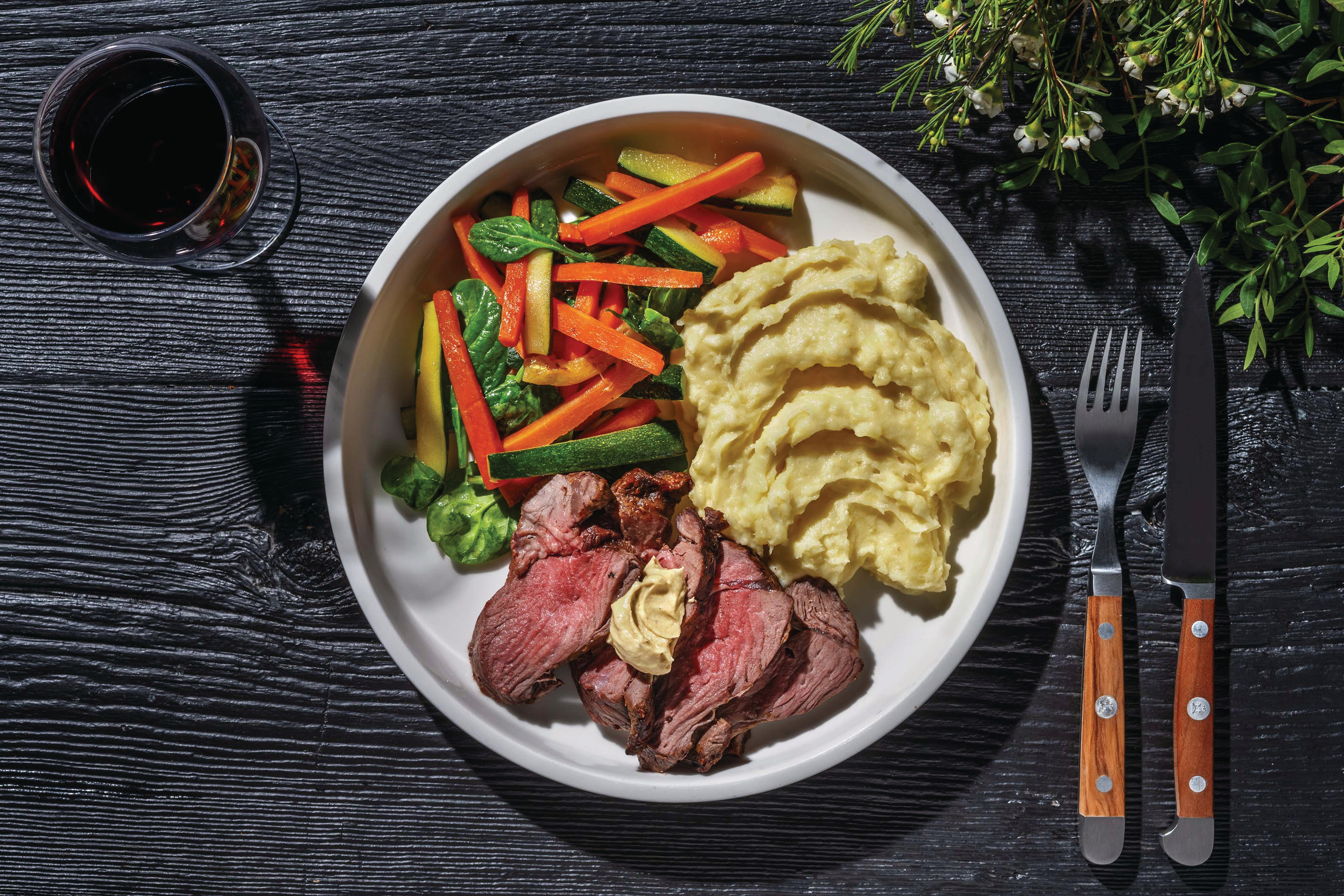 Beef Sirloin & Garlic Mash