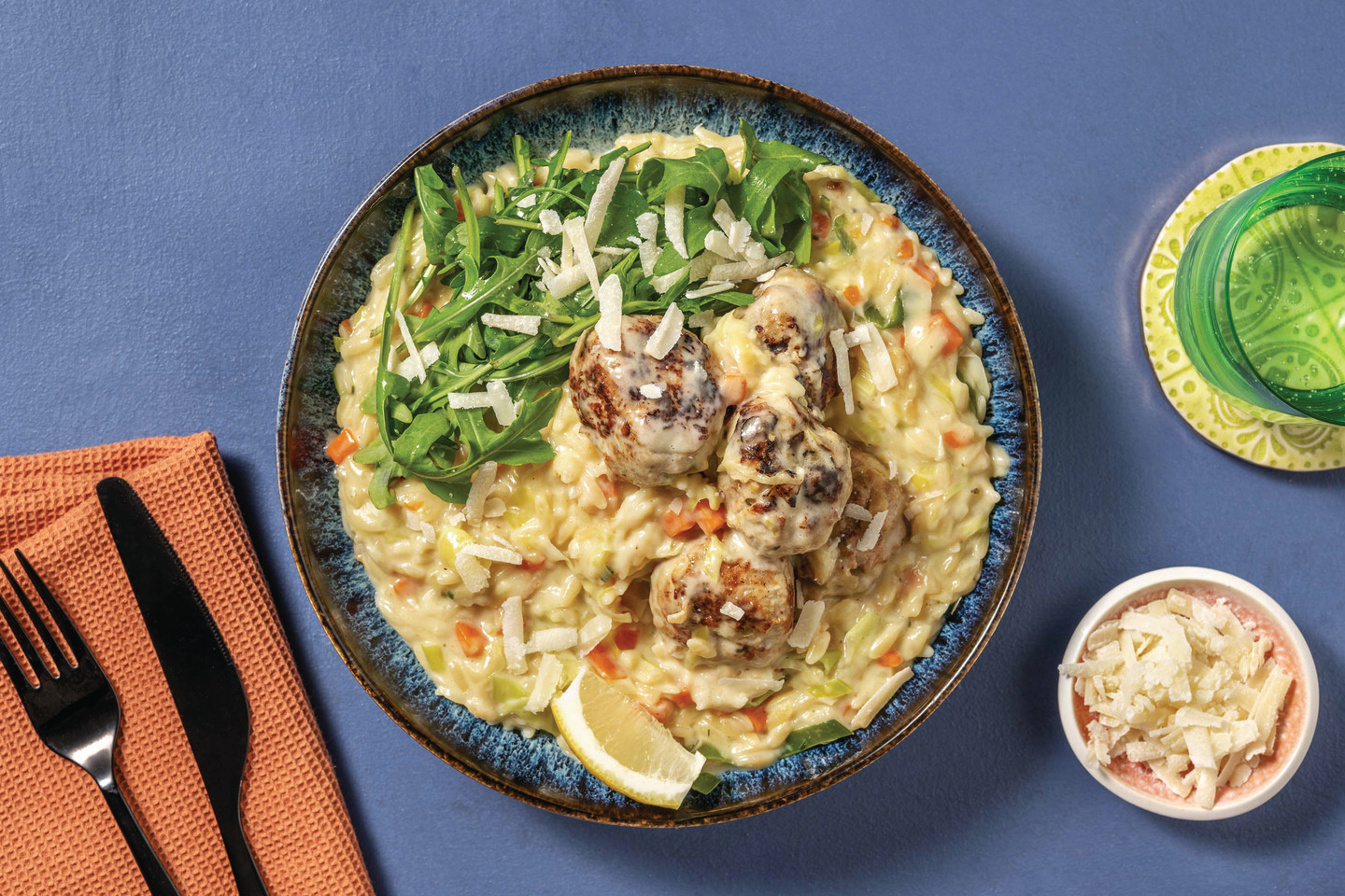 Slow-Cooked Pork & Apple-Meatball Risoni Bake