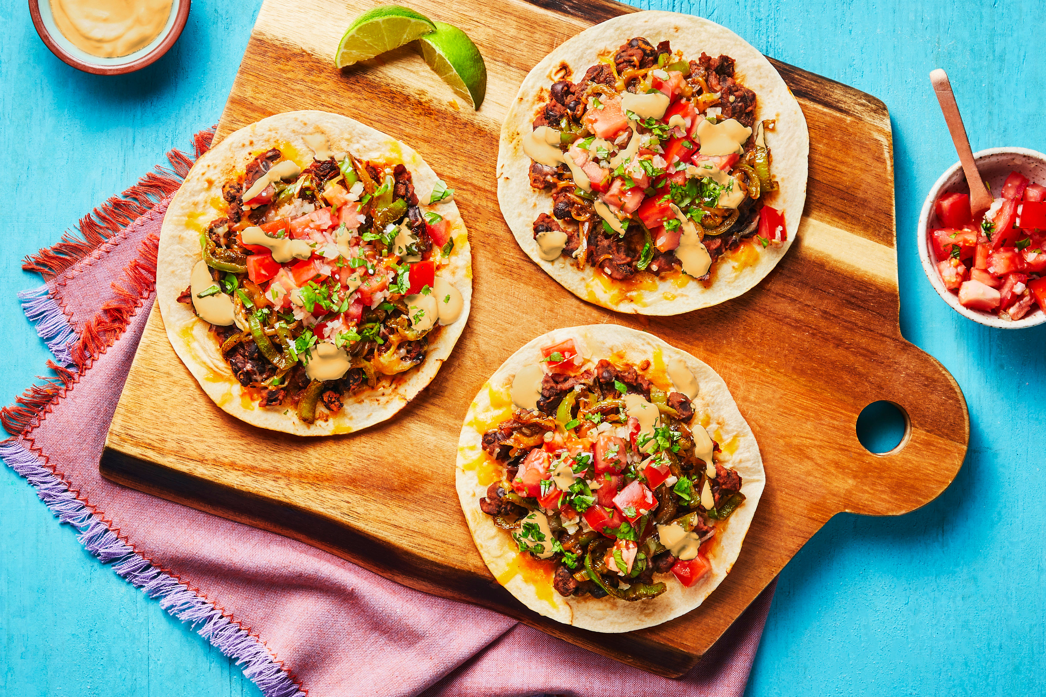 Smashed Black Bean Tostadas