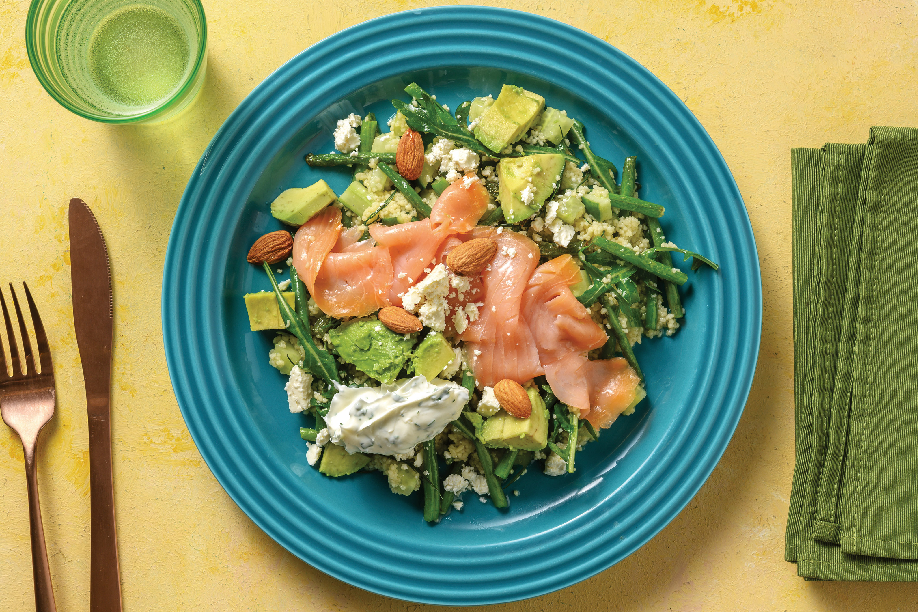 Smoked Salmon & Couscous Salad with Tartare Sauce