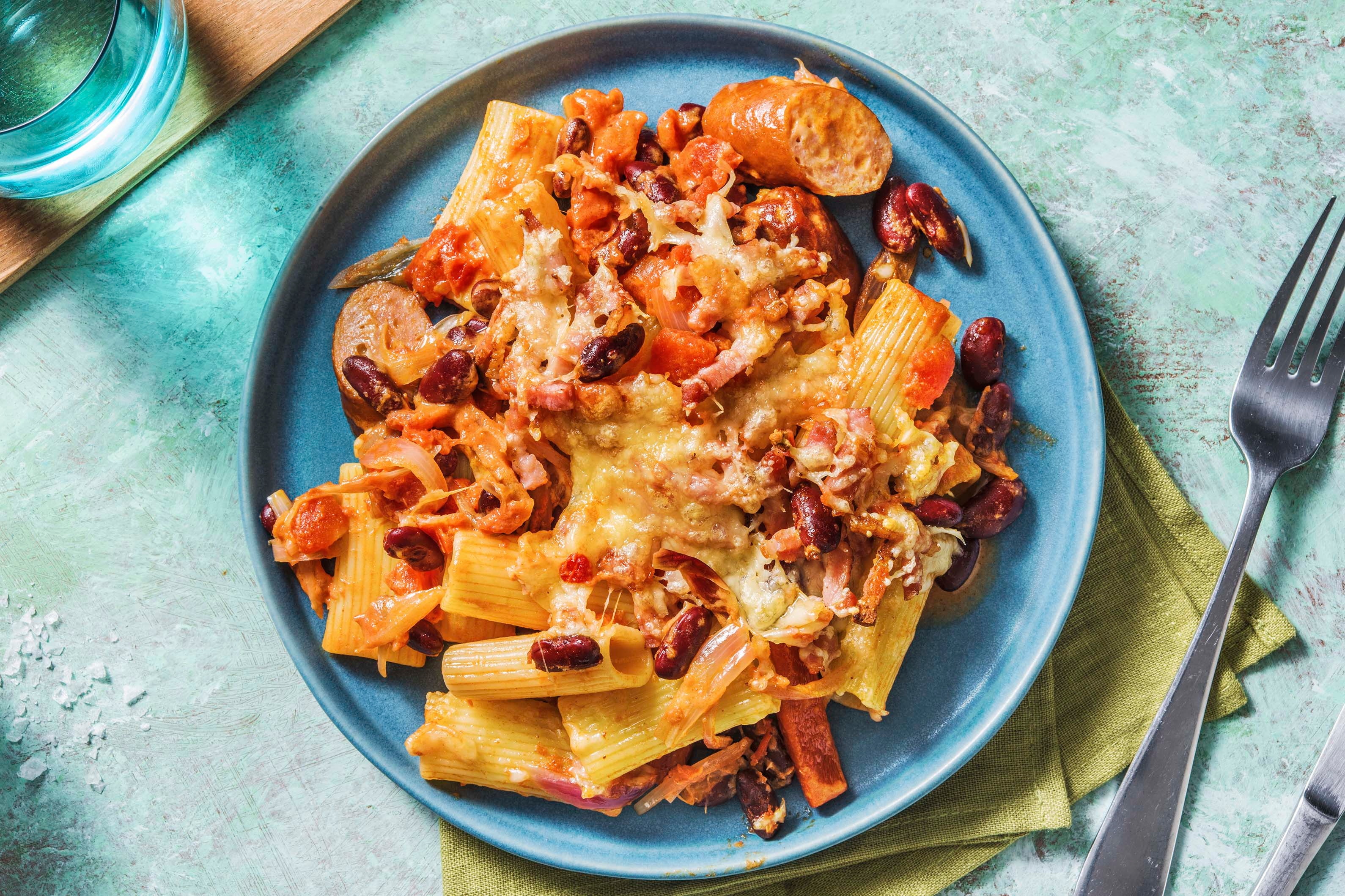 Smoky Banger Pasta Bake