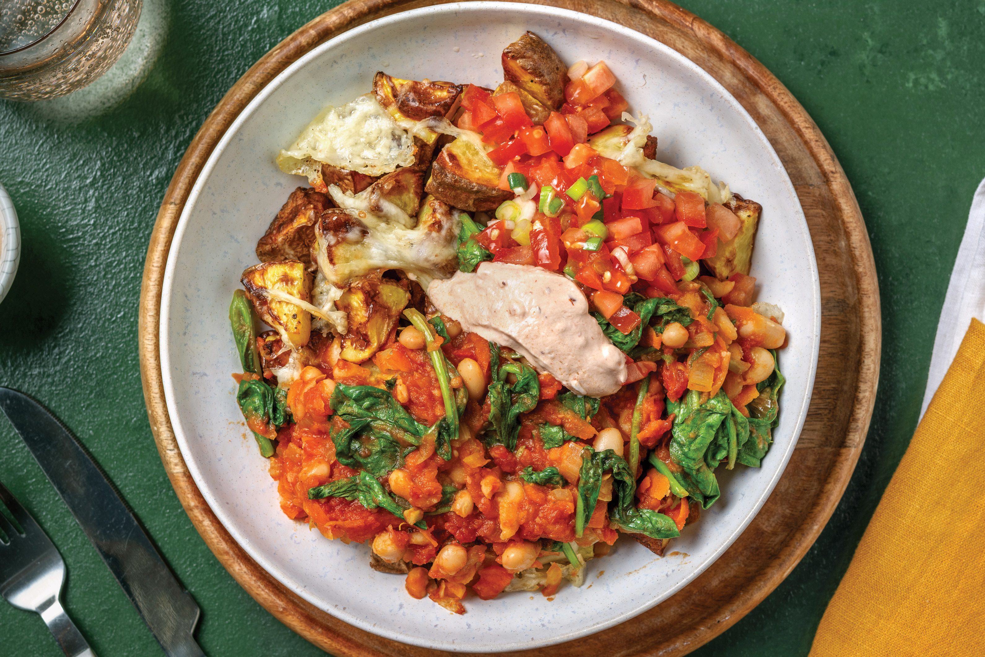 Smokey Bean Chilli & Cheesy Baked Potato