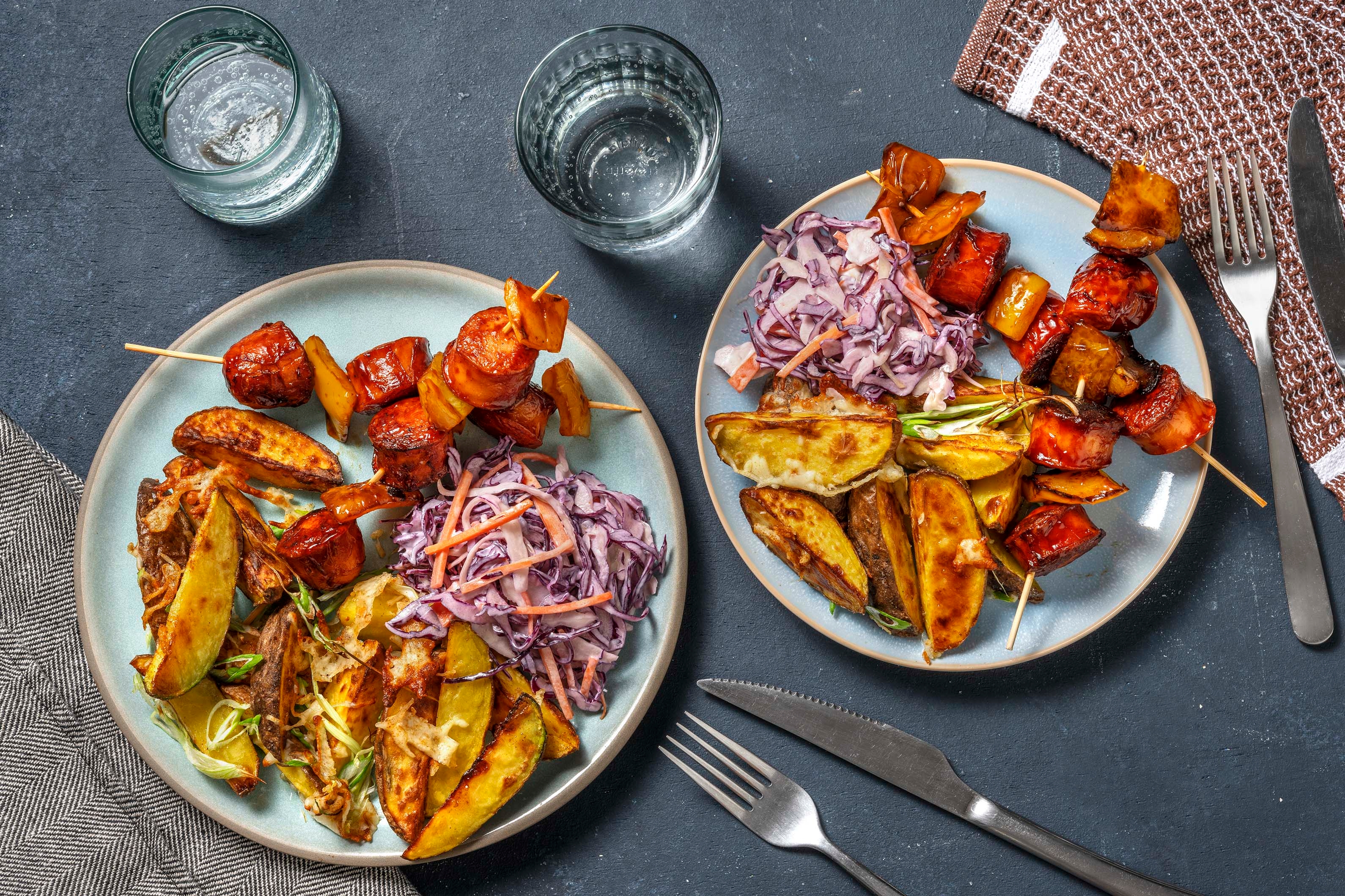 Smoky Sausage & Pepper Skewers