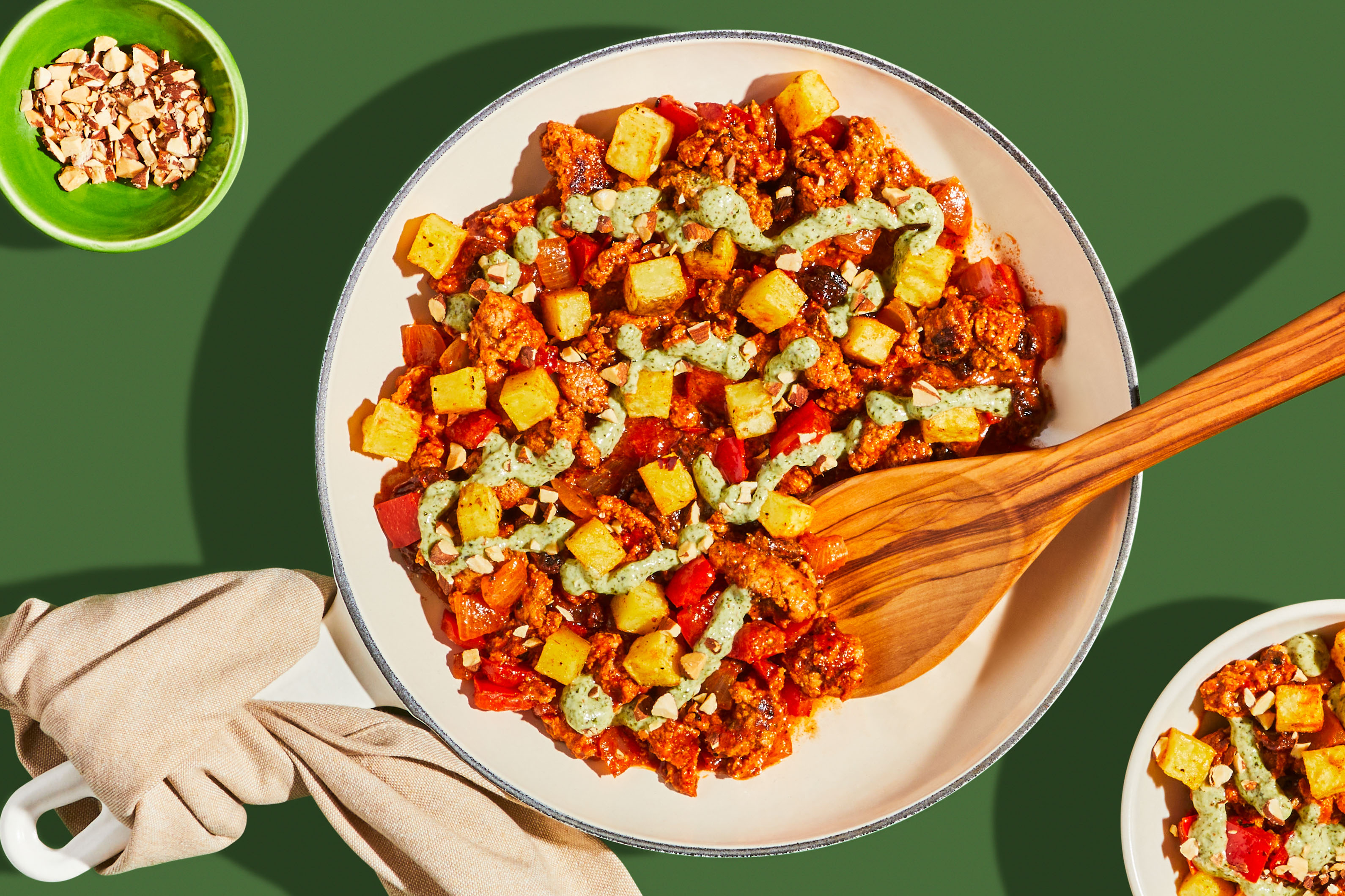 Smoky Turkey Skillet with Creamy Chimichurri