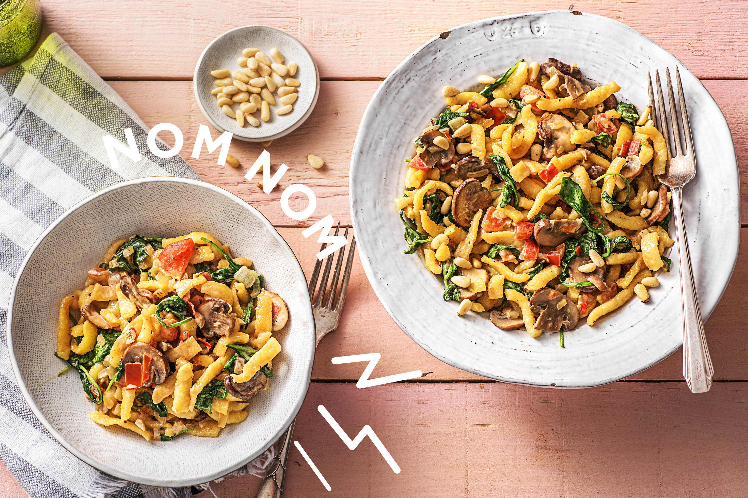 Sommerliche Spinat-Spätzle-Pfanne