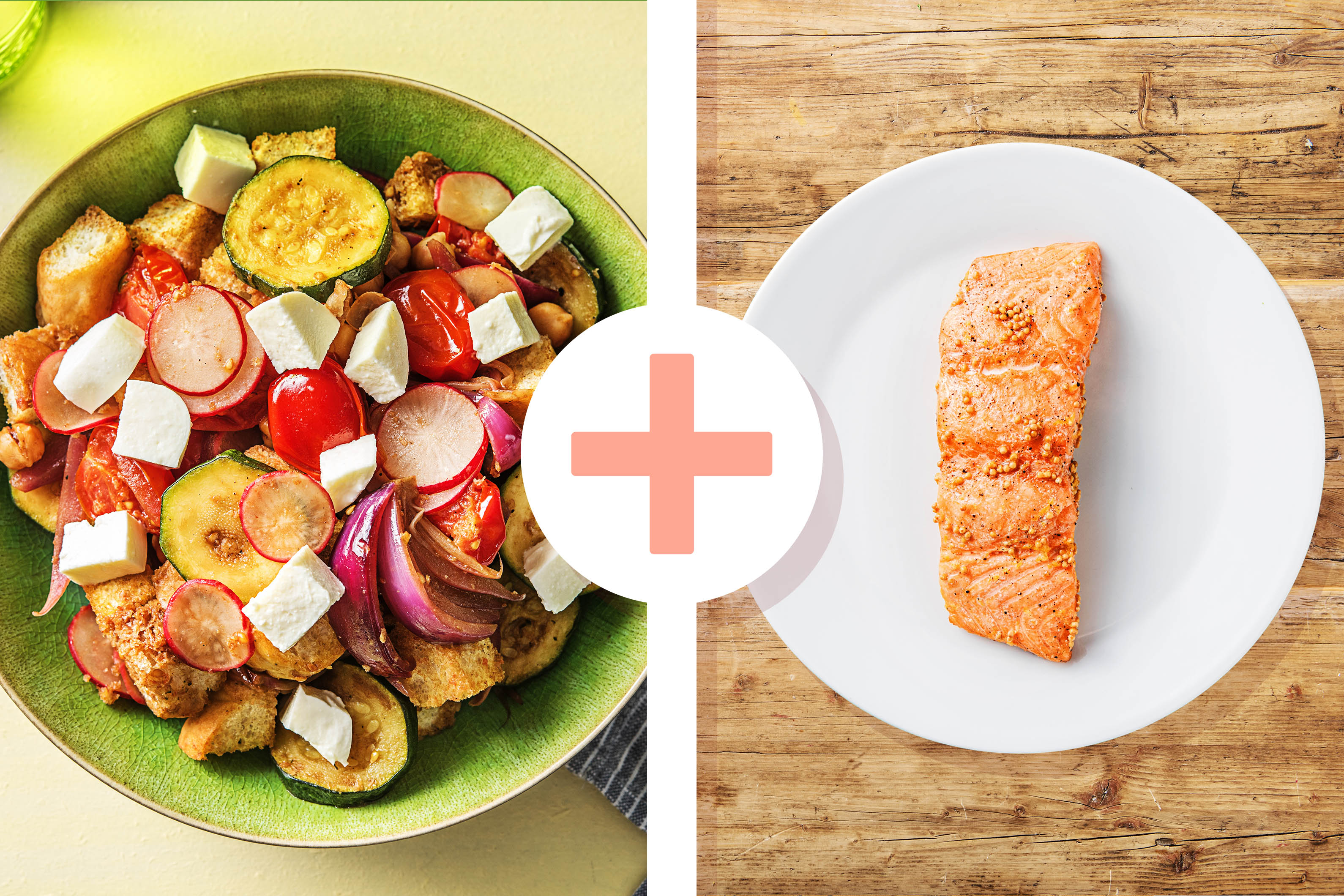 Frühsommerlicher Brotsalat mit Lachs