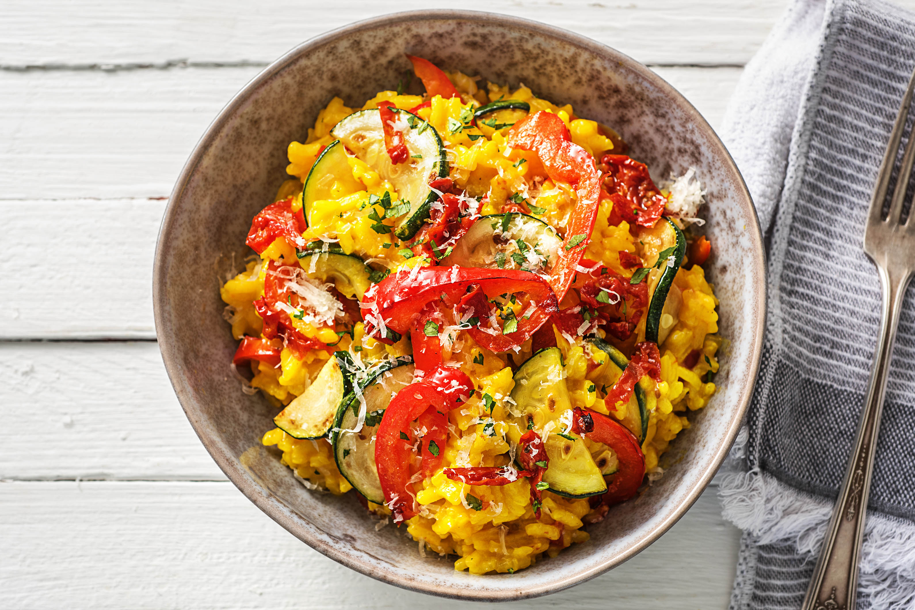 Sommerliches Risotto mit Safran