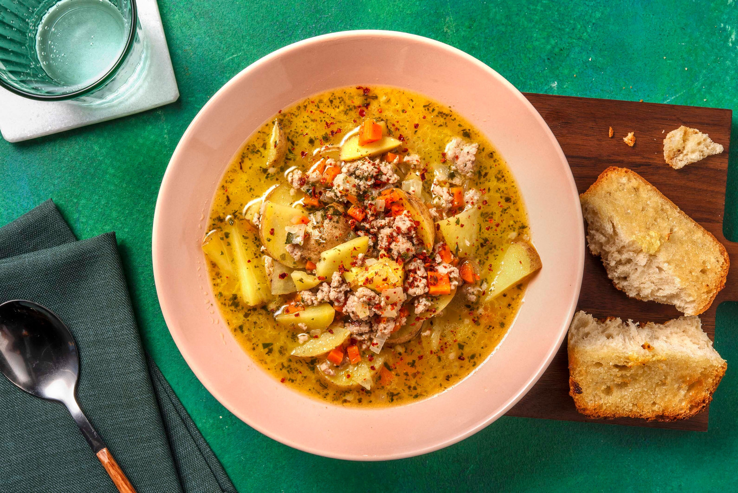 Tout-en-un : Soupe aux Impossible® galettes de burger italienne