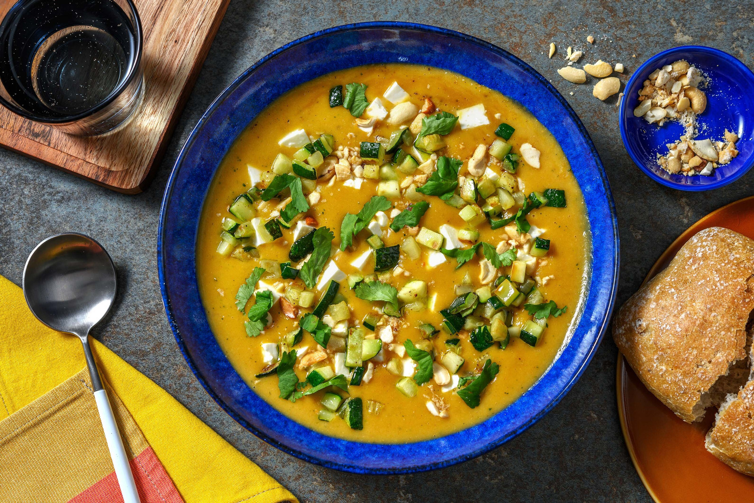 Soupe de patate douce et fromage grec