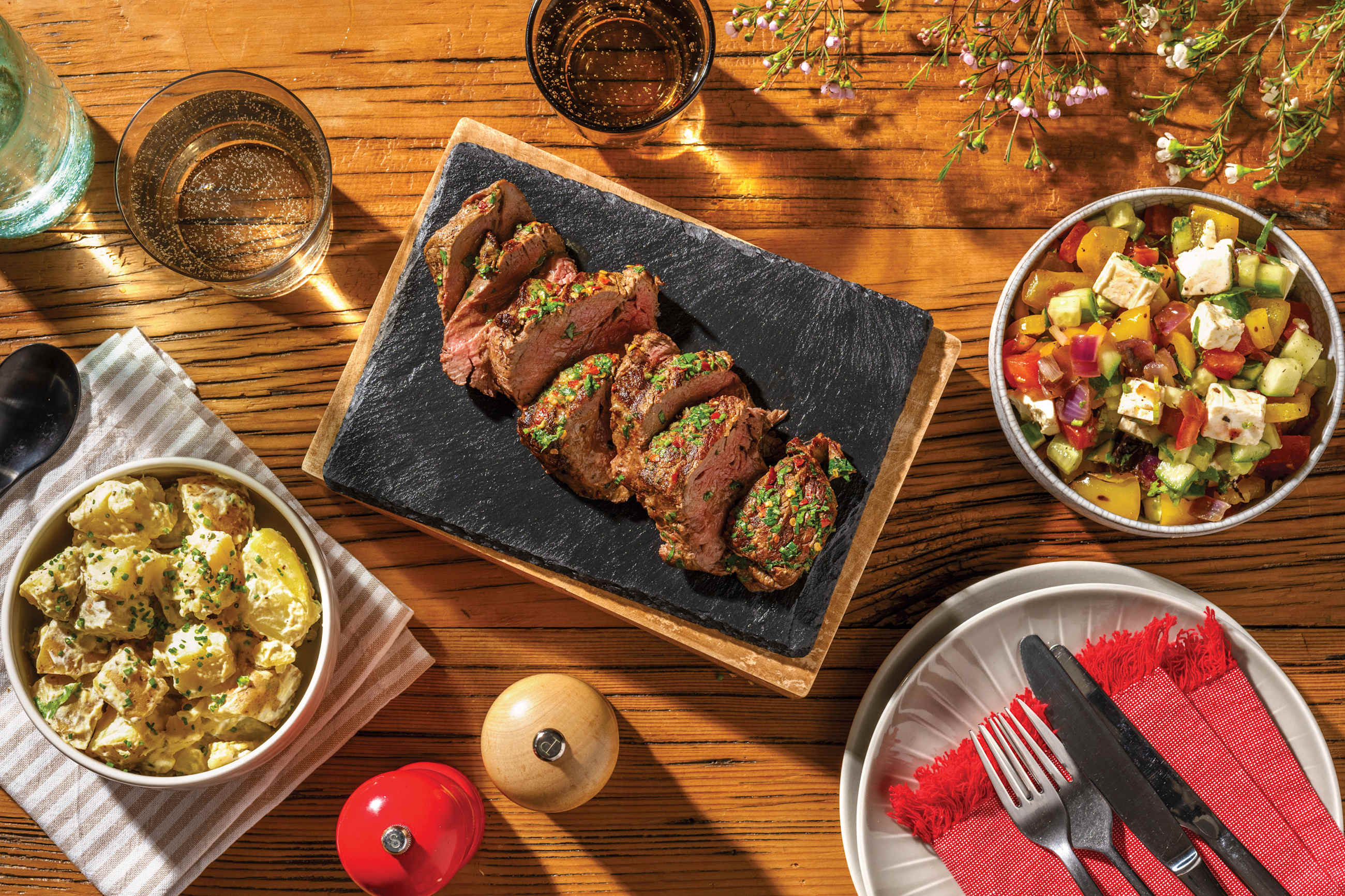 South American Chargrilled Steak & Parsley-Garlic Sauce