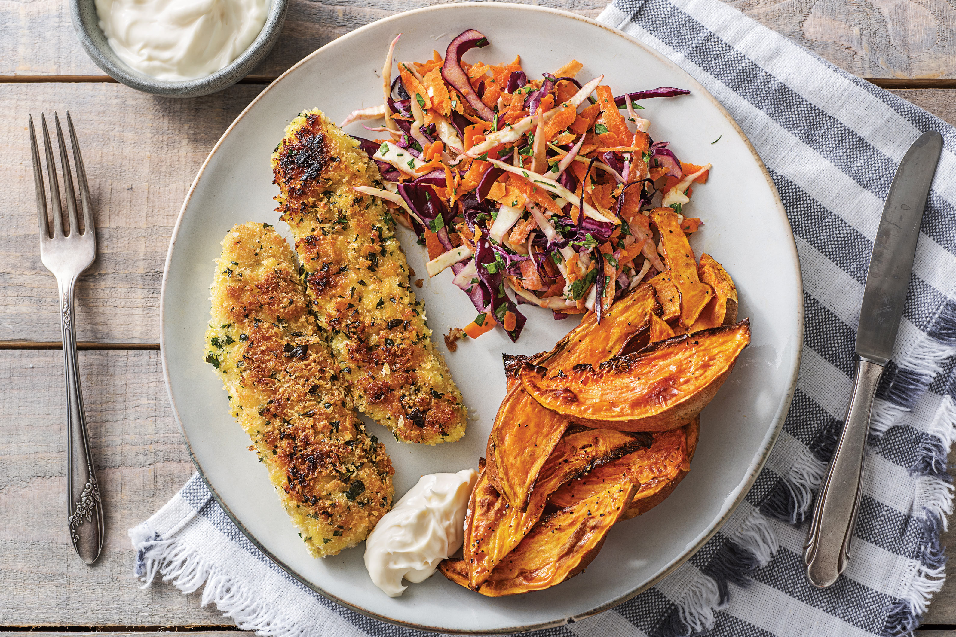 Nan's Crumbed Pork & Creamy Slaw
