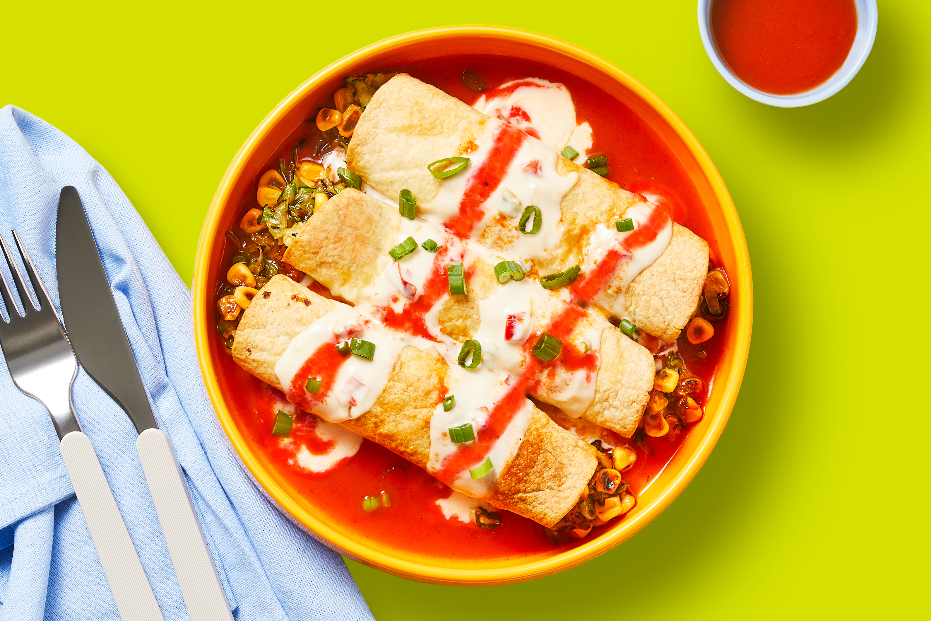 Southwest Corn & Zucchini Flautas