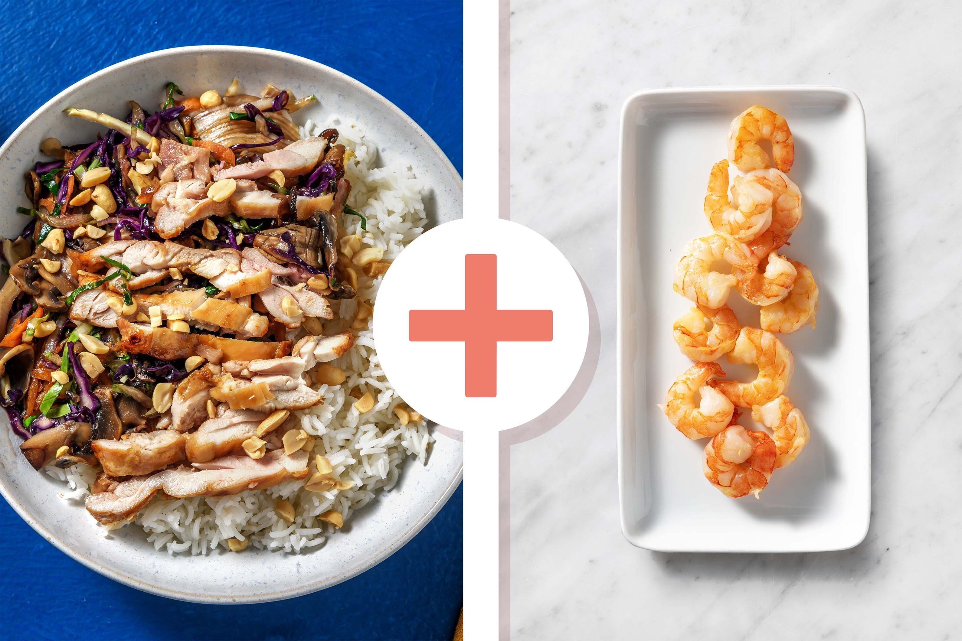 Soy Baked Chicken Thighs with King Prawns