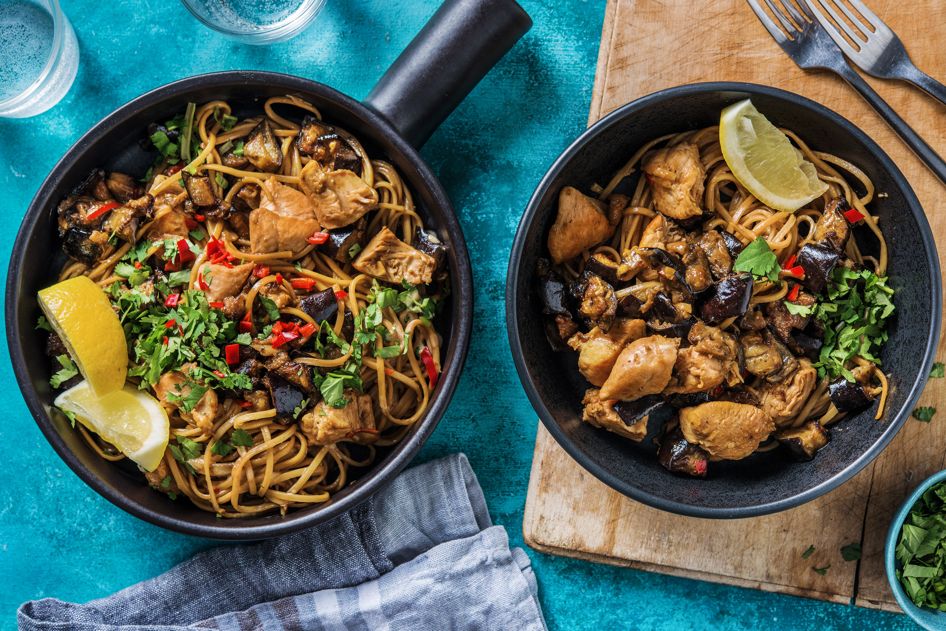 Soy Fried Chicken & Roasted Aubergine