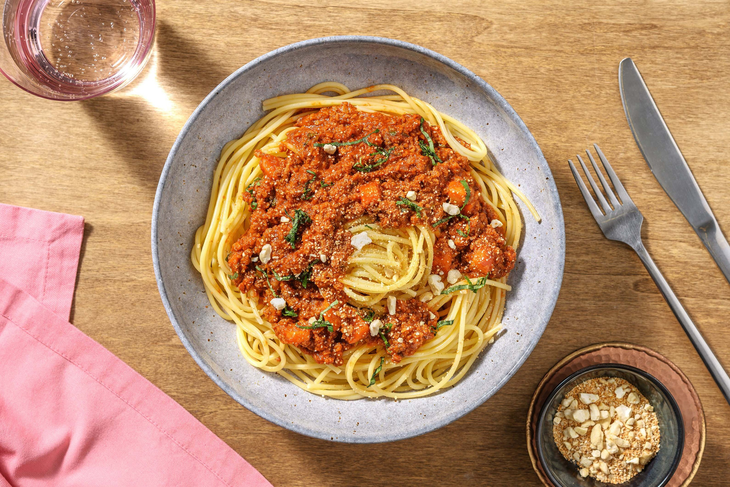 Spaghetti Bolognese mit veganem Hack