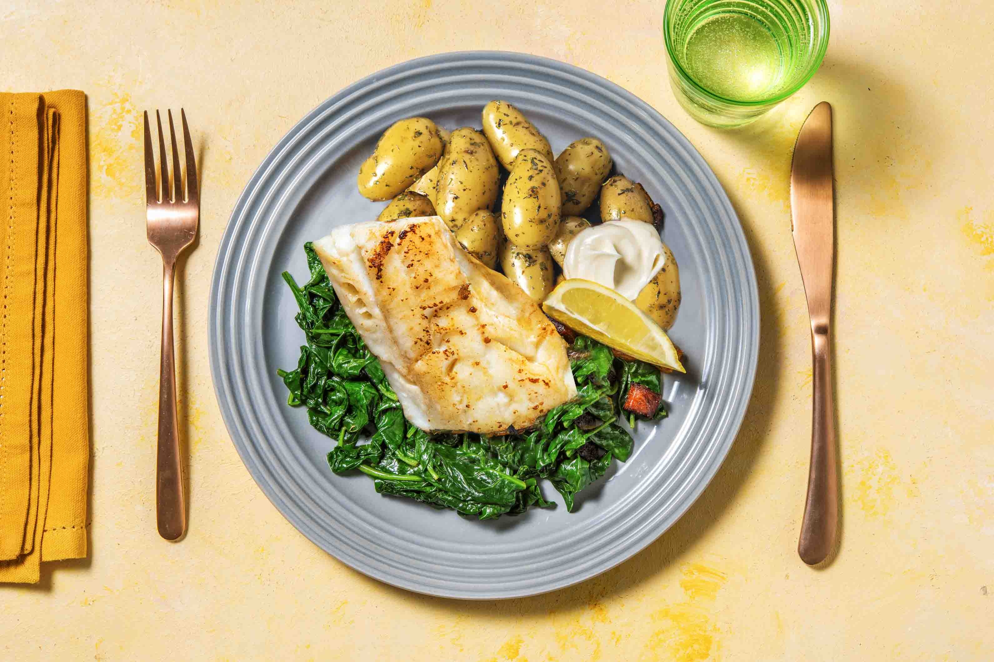 Spanish Style Cod with Smoky Chorizo Potatoes