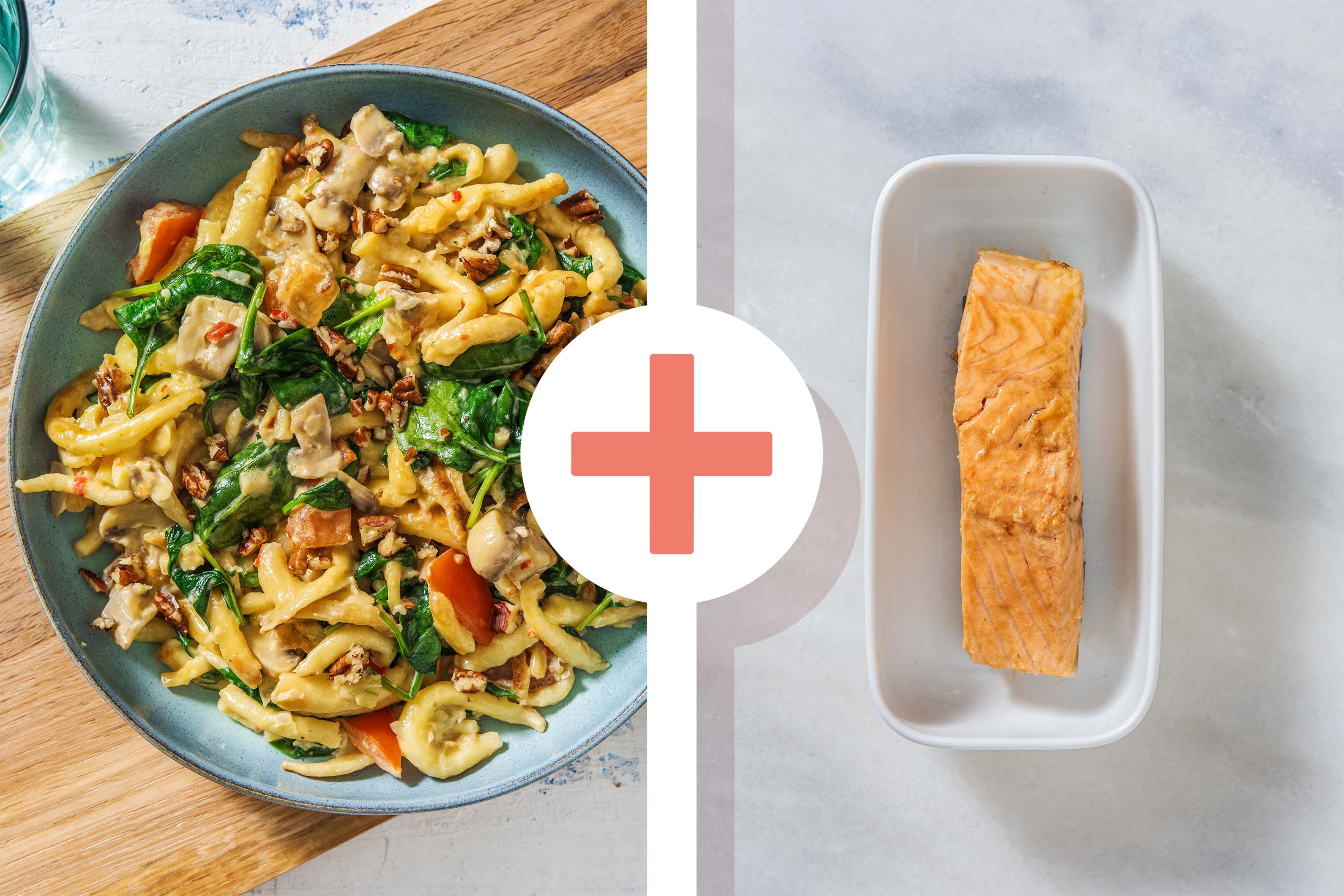 Spätzle-Pfanne mit rauchigem Lachs