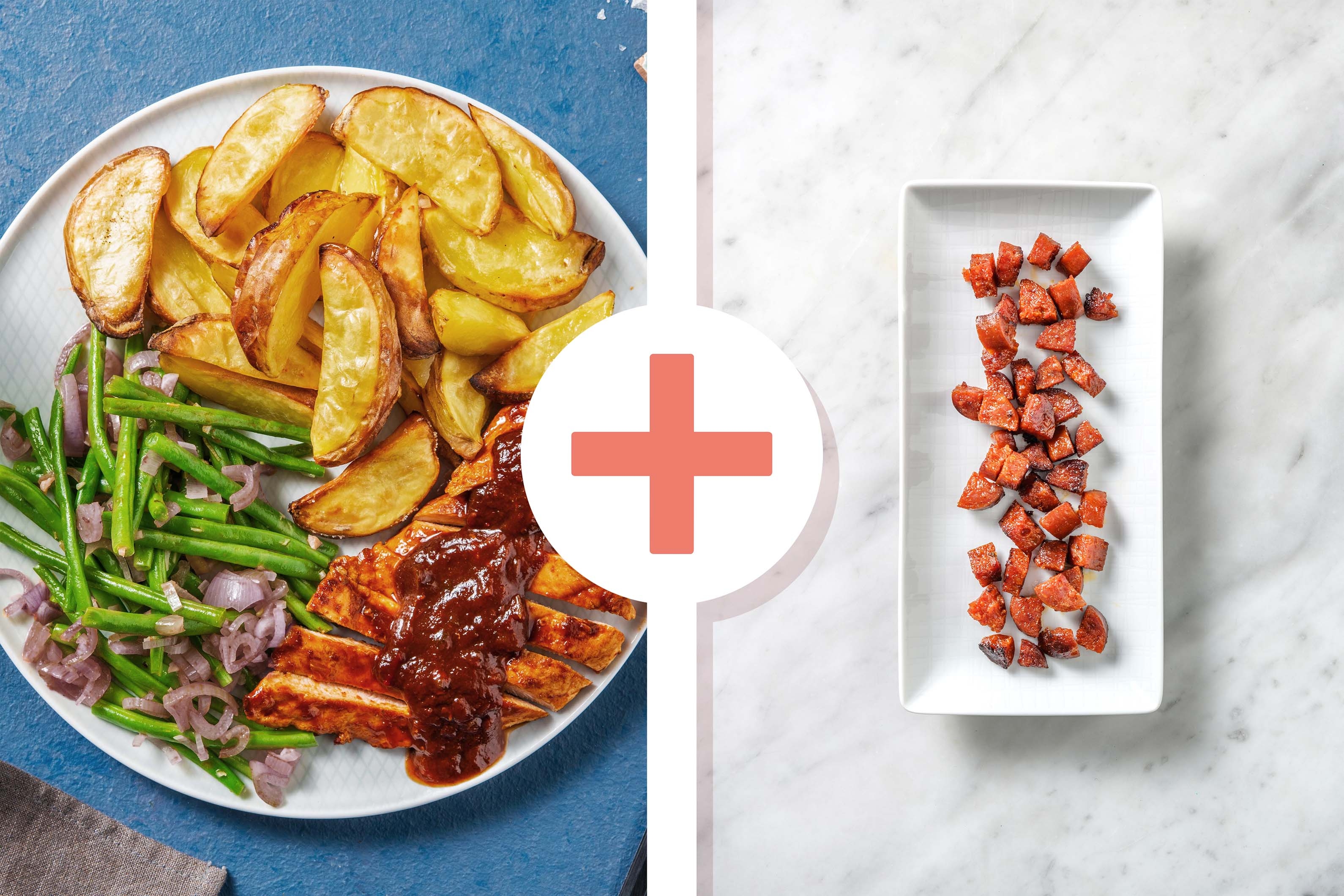 Speedy BBQ Chicken with Diced Chorizo