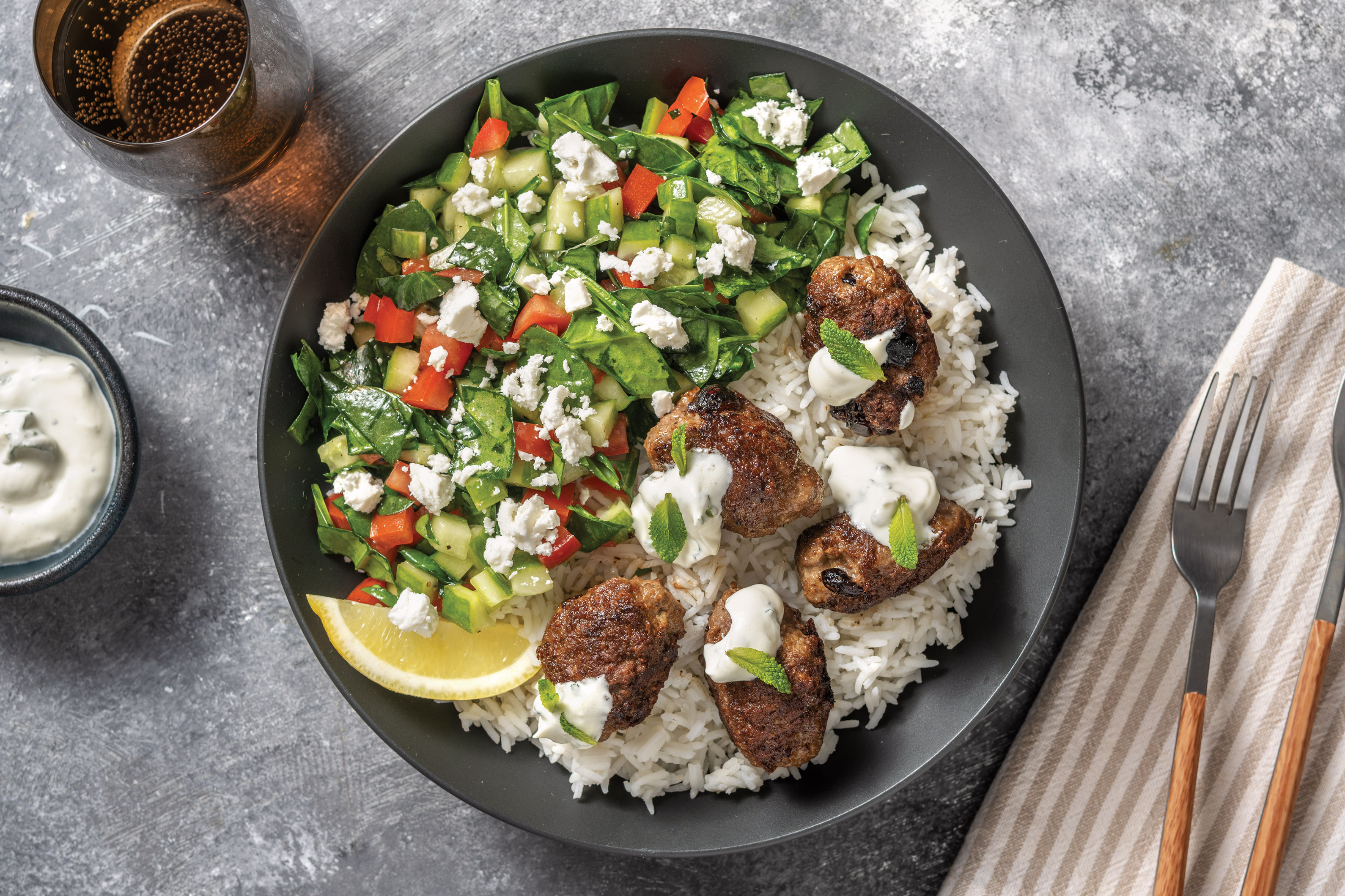 Spiced Beef Koftas & Garlic Rice