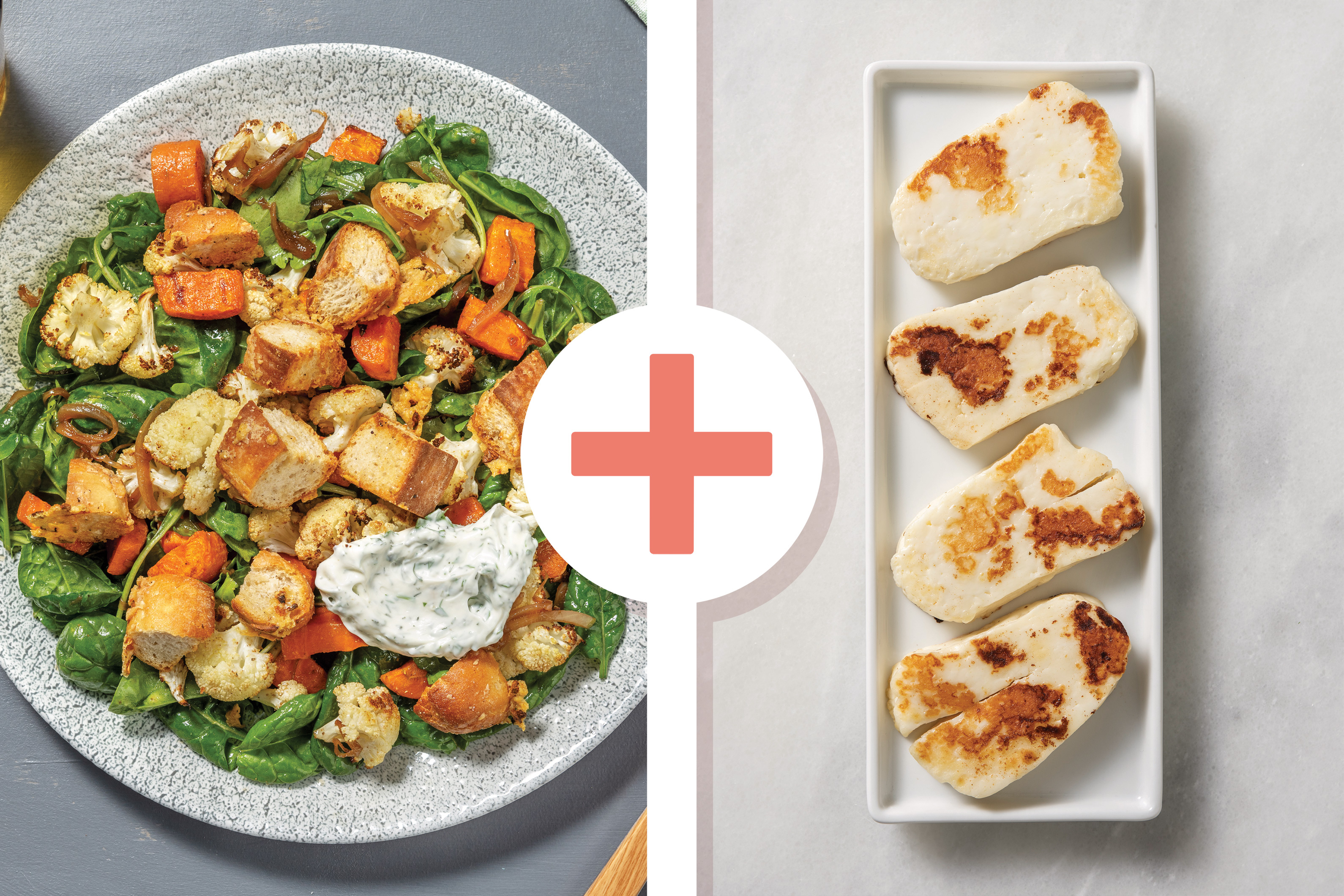 Spiced Cauliflower & Haloumi Salad