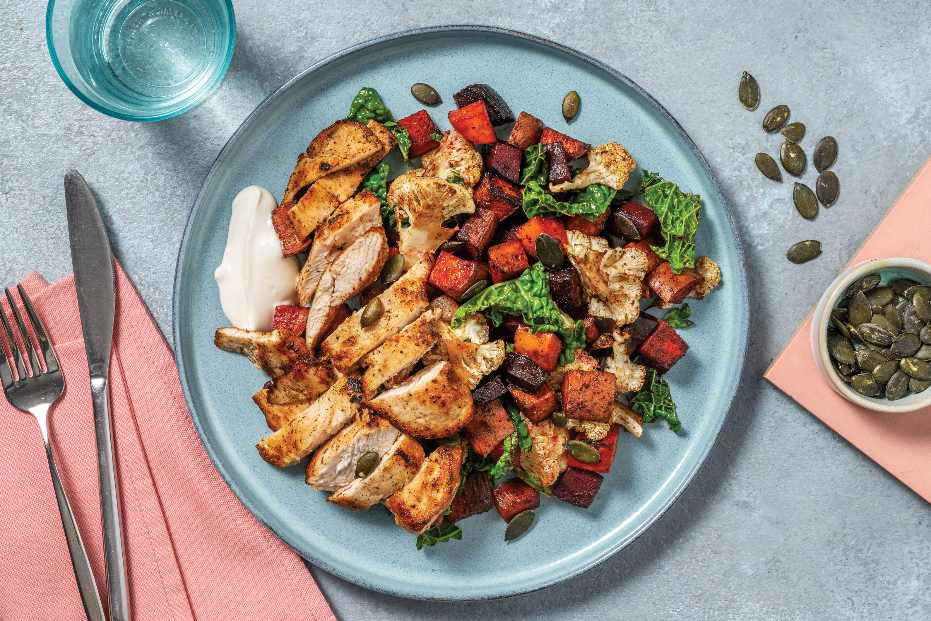 Spiced Chicken & Roast Veggie Salad