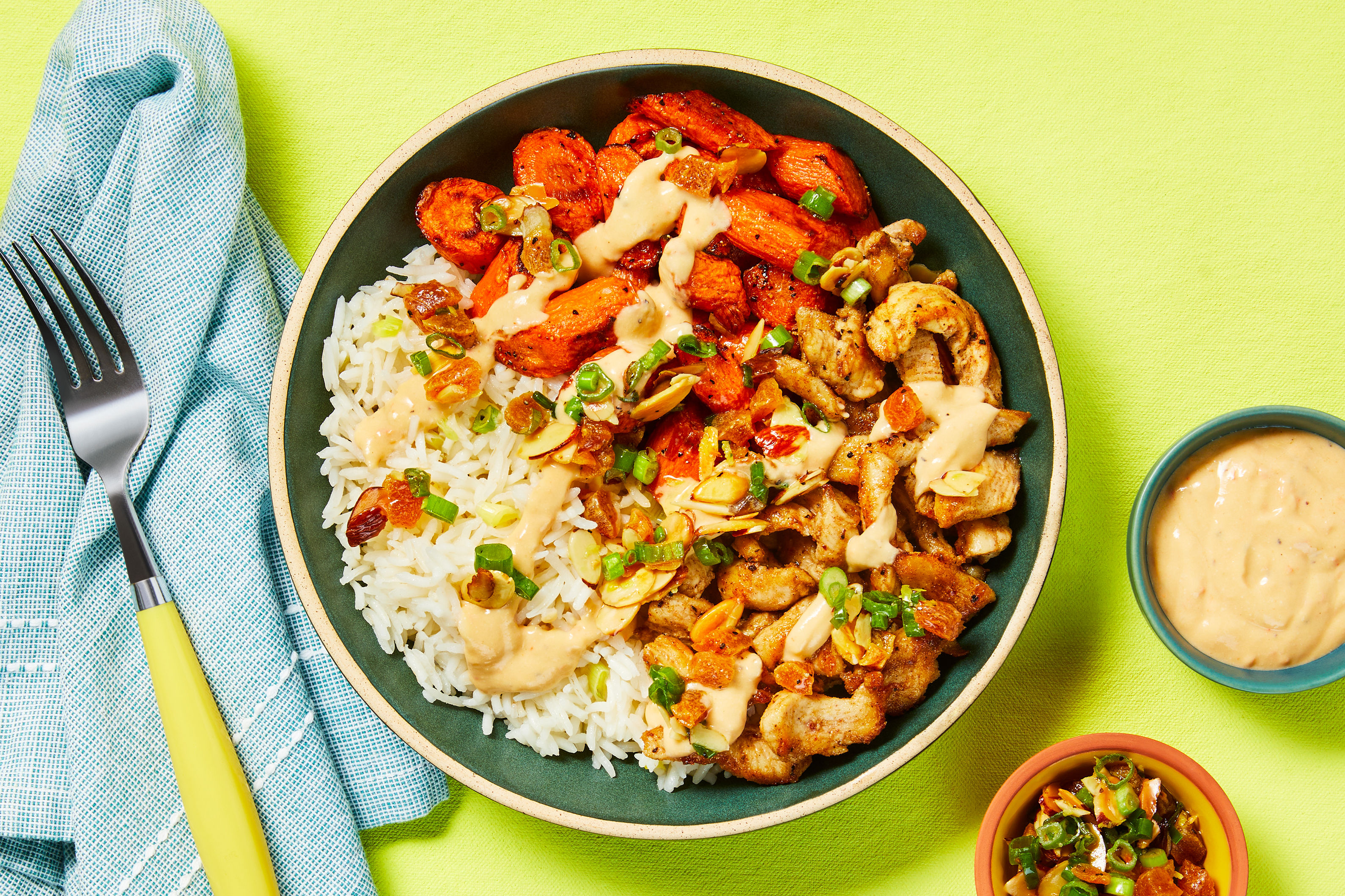 Spiced Chicken & Roasted Carrot Bowls