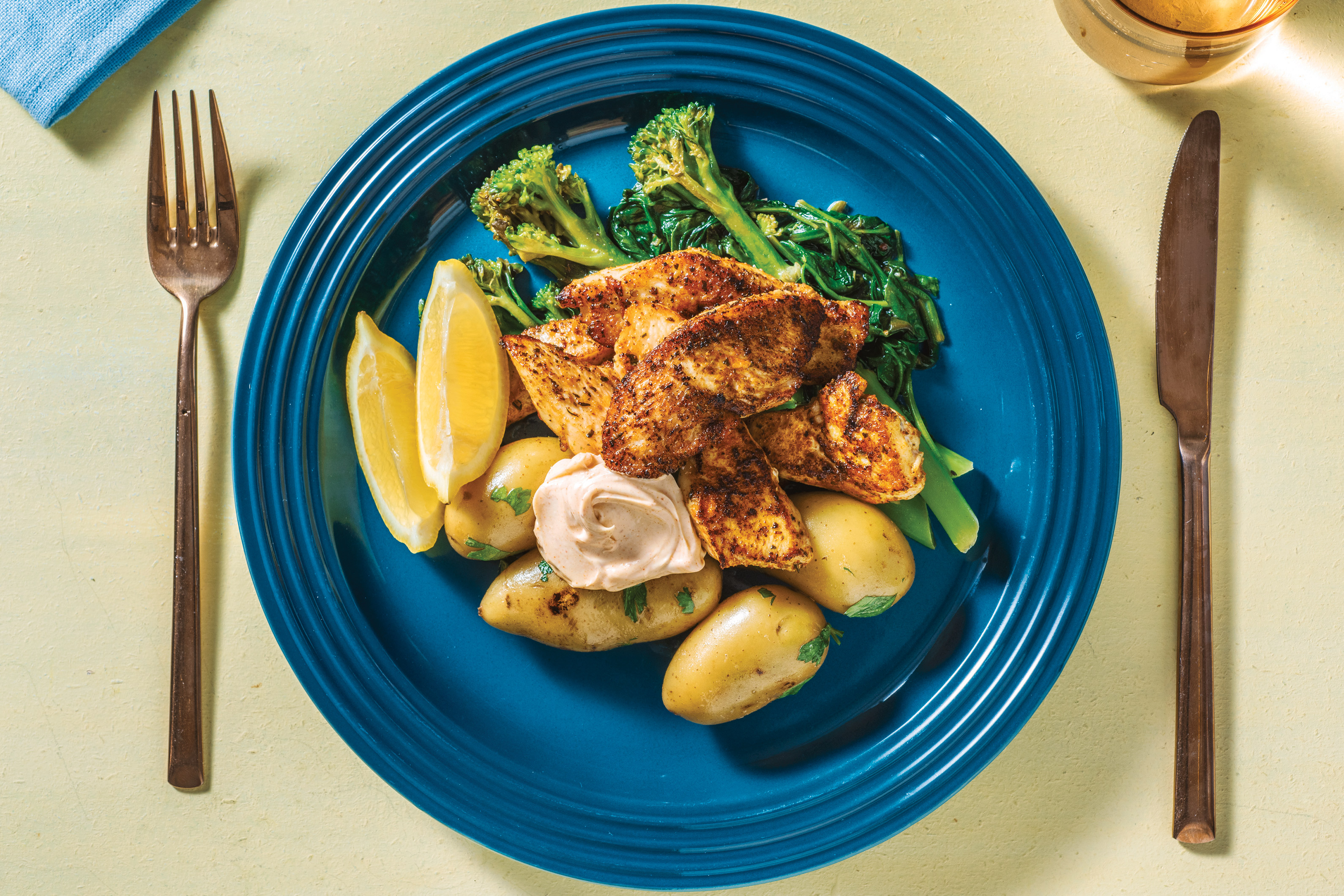 Chicken Tenders & Roasted Potatoes with Smokey Aioli