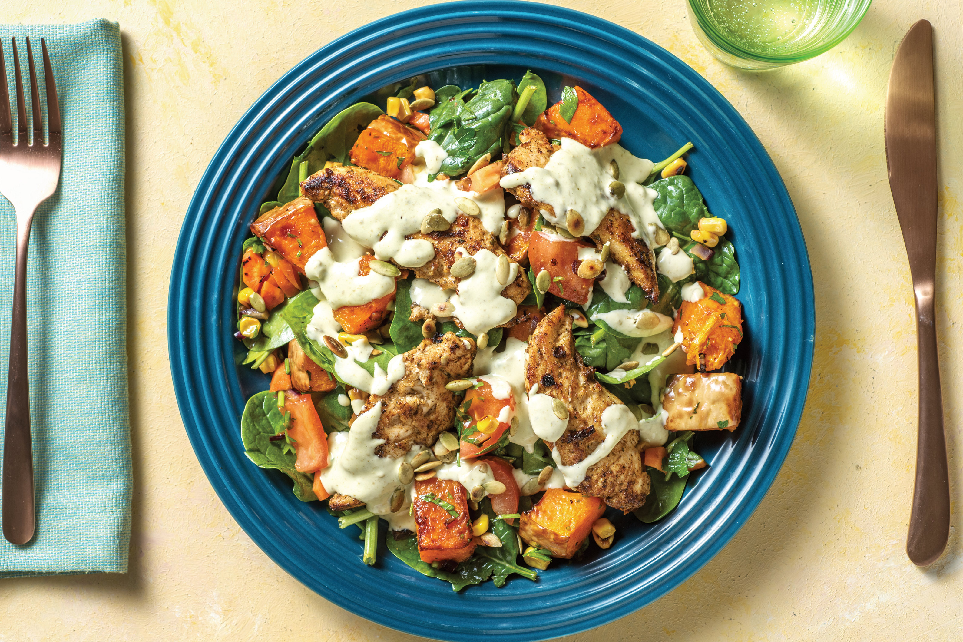 Spiced Chicken with Roast Pumpkin Salad