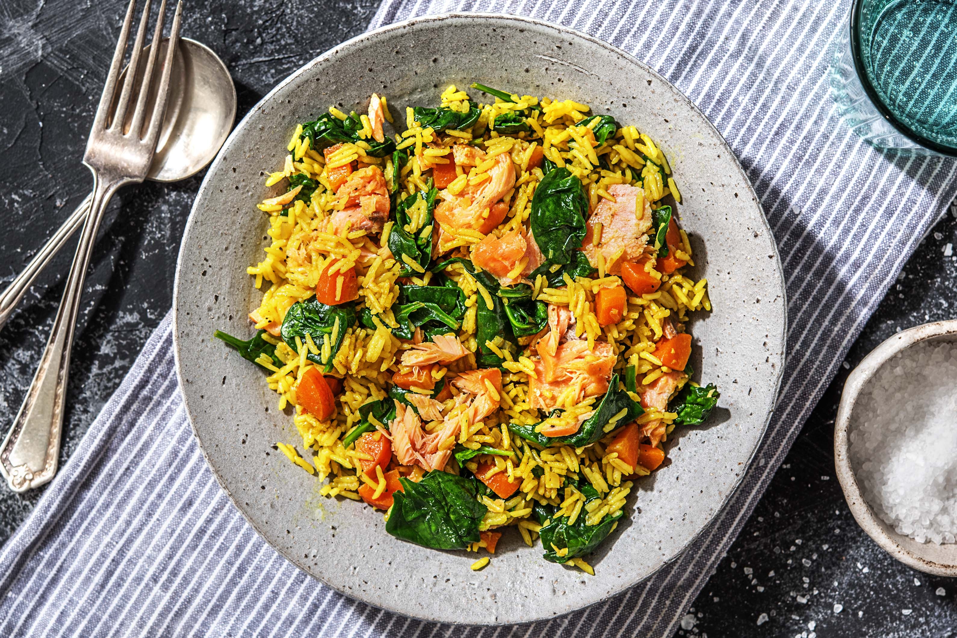 Spiced Smoked Salmon Pilaf