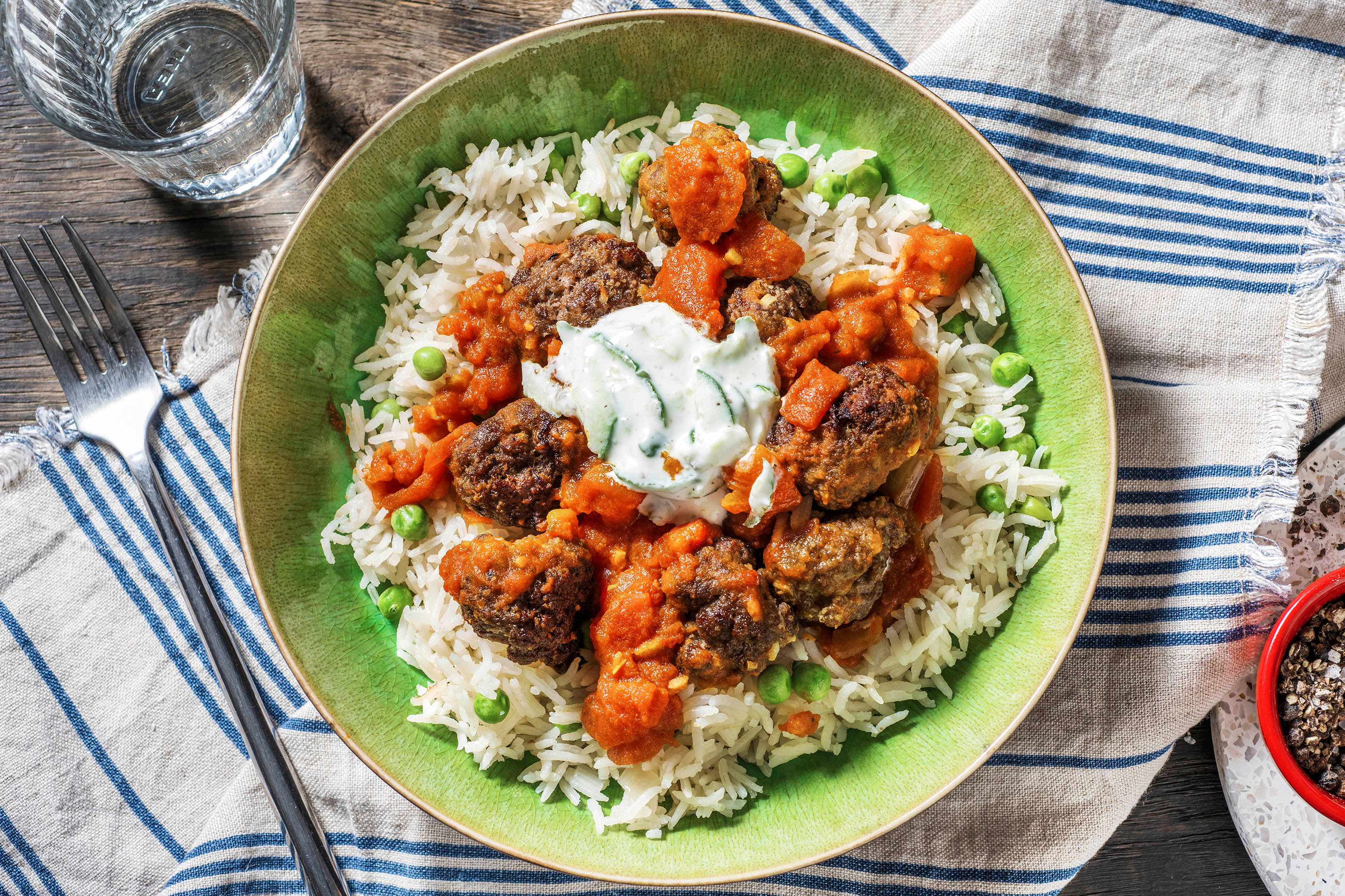 Vindaloo aux boulettes de bœuf épicées