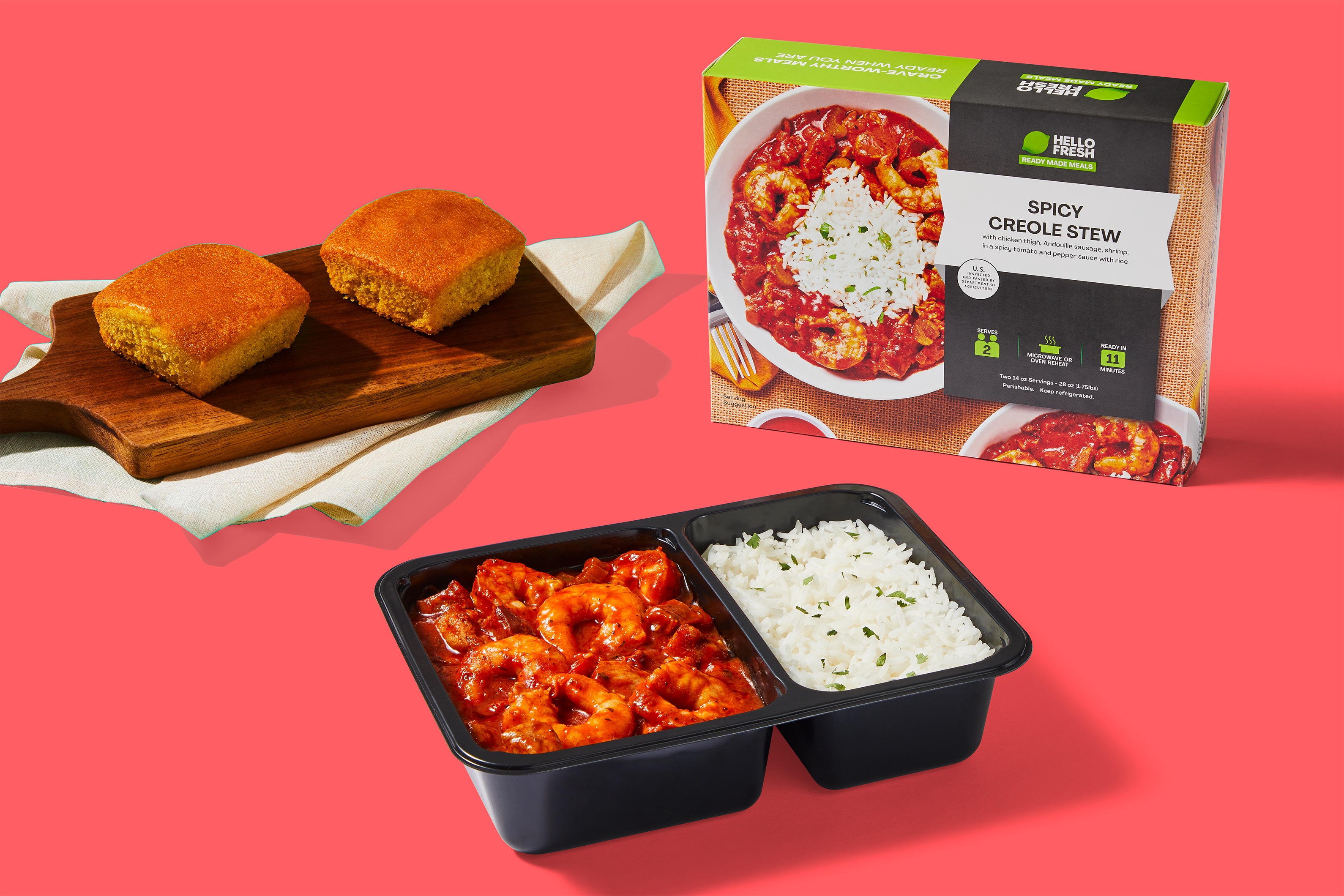 Spicy Creole Stew with Honey Butter Corn Bread