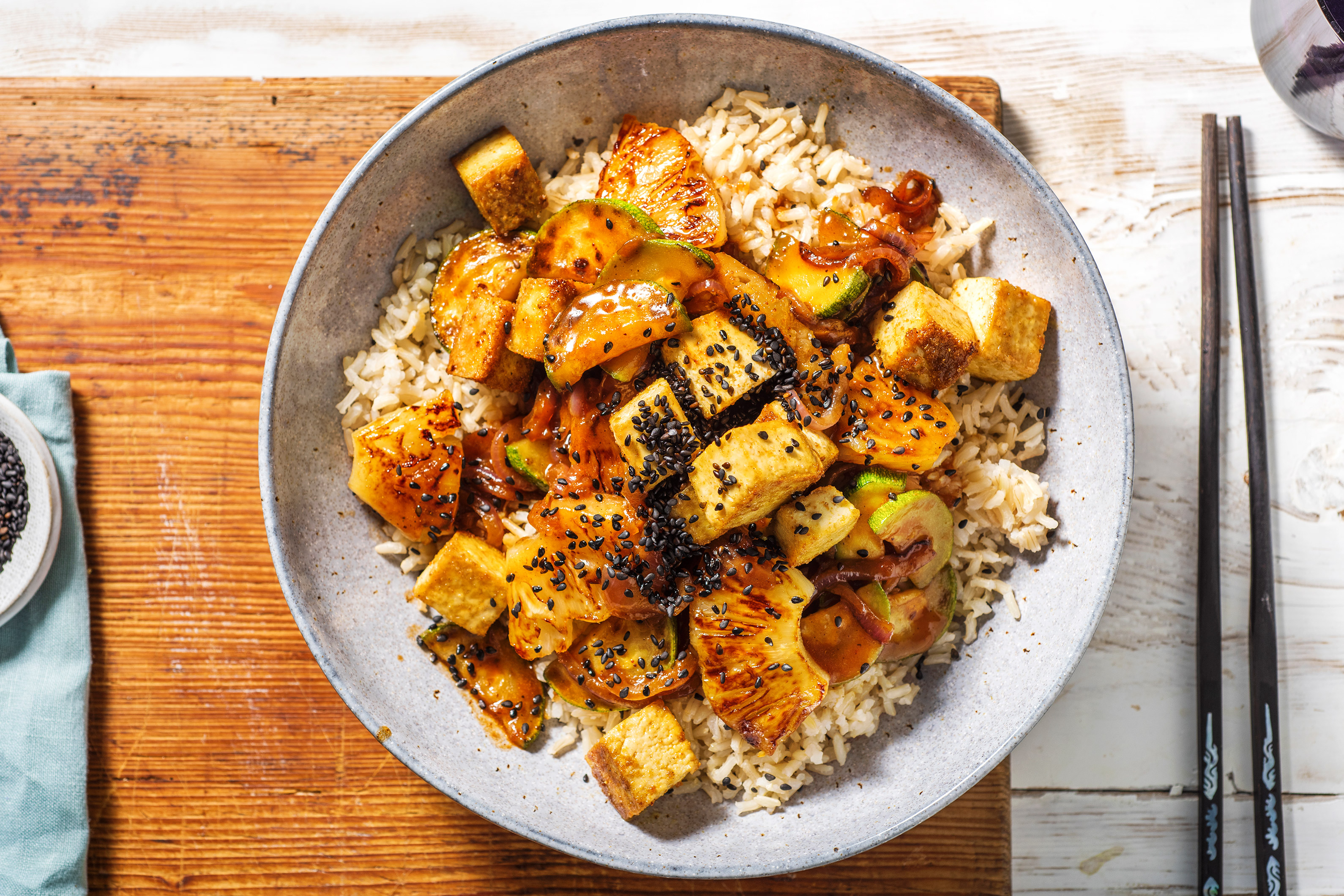 Spicy Korean BBQ Tofu Bowl