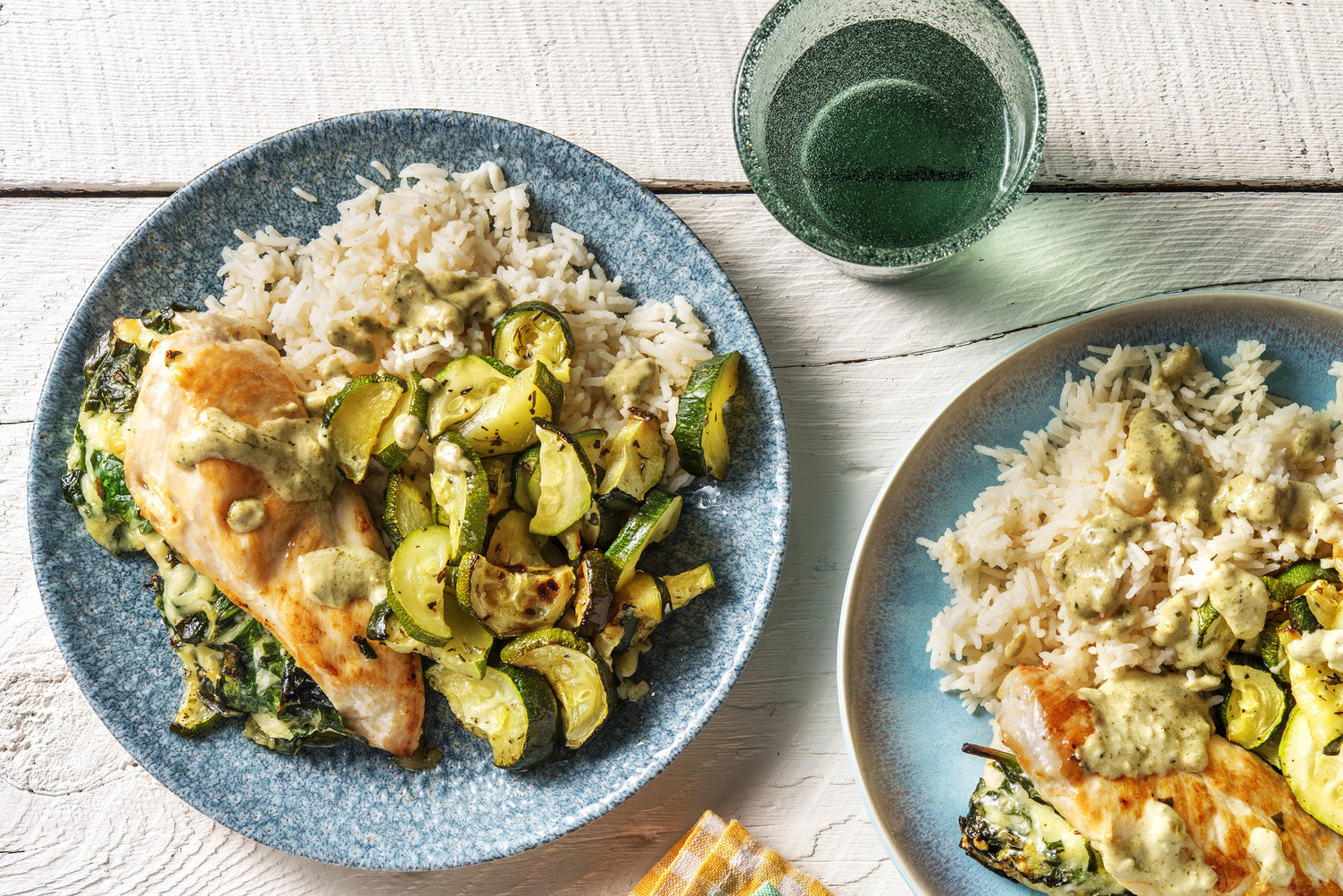 Poulet farci au fromage et aux épinards