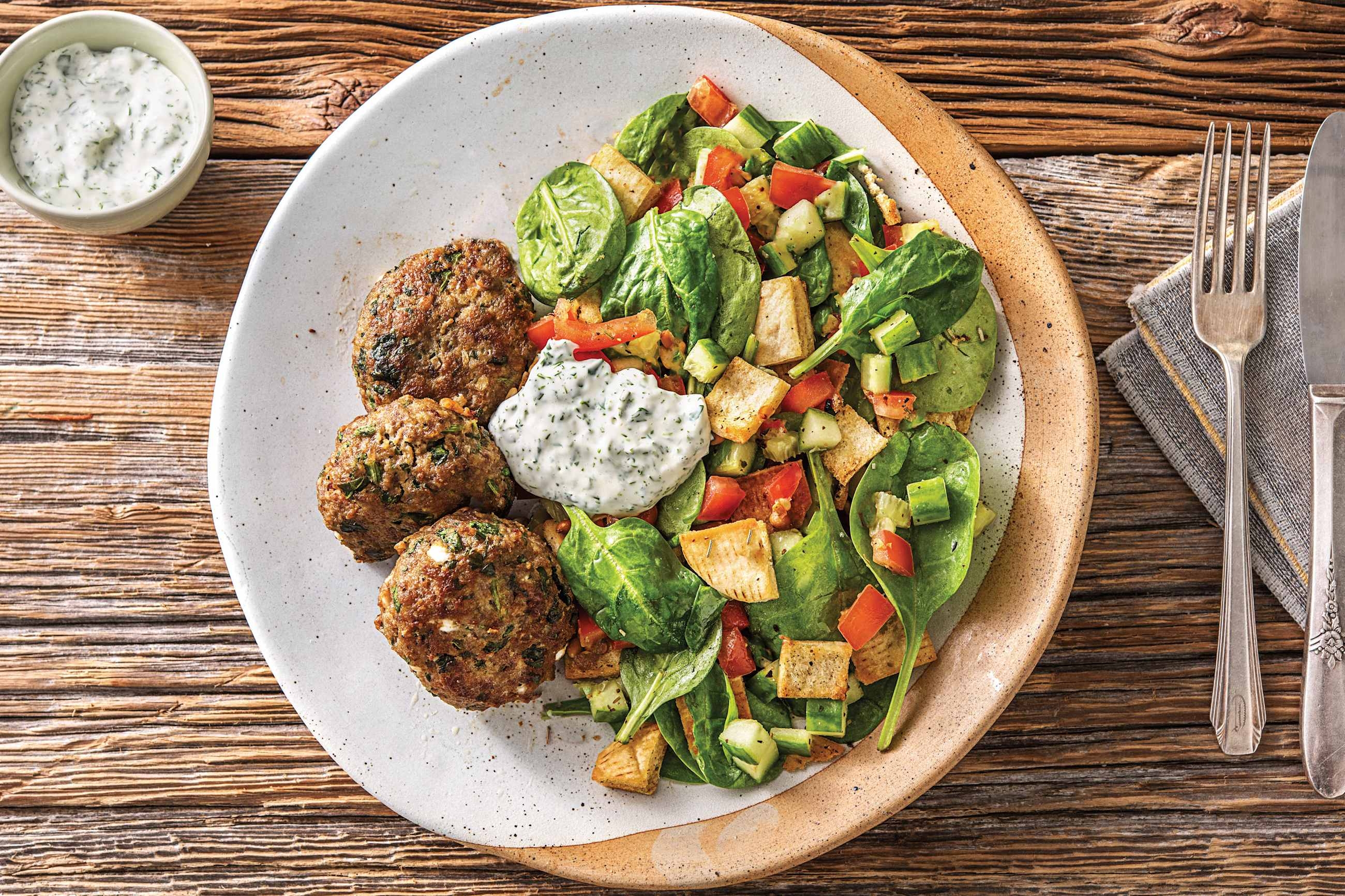Speedy Beef, Spinach & Fetta Rissoles