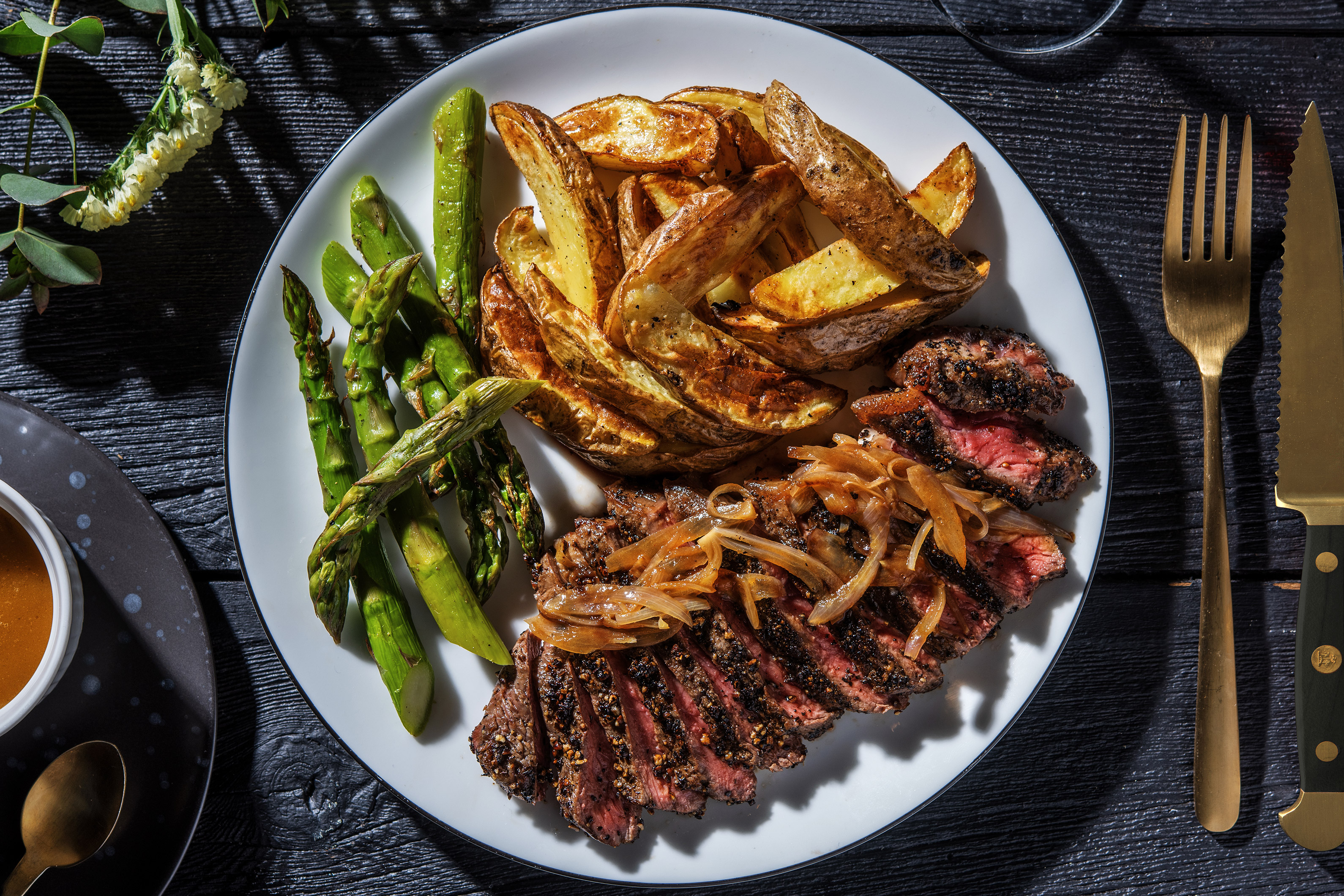 Steak au Poivre and Truffle Chips