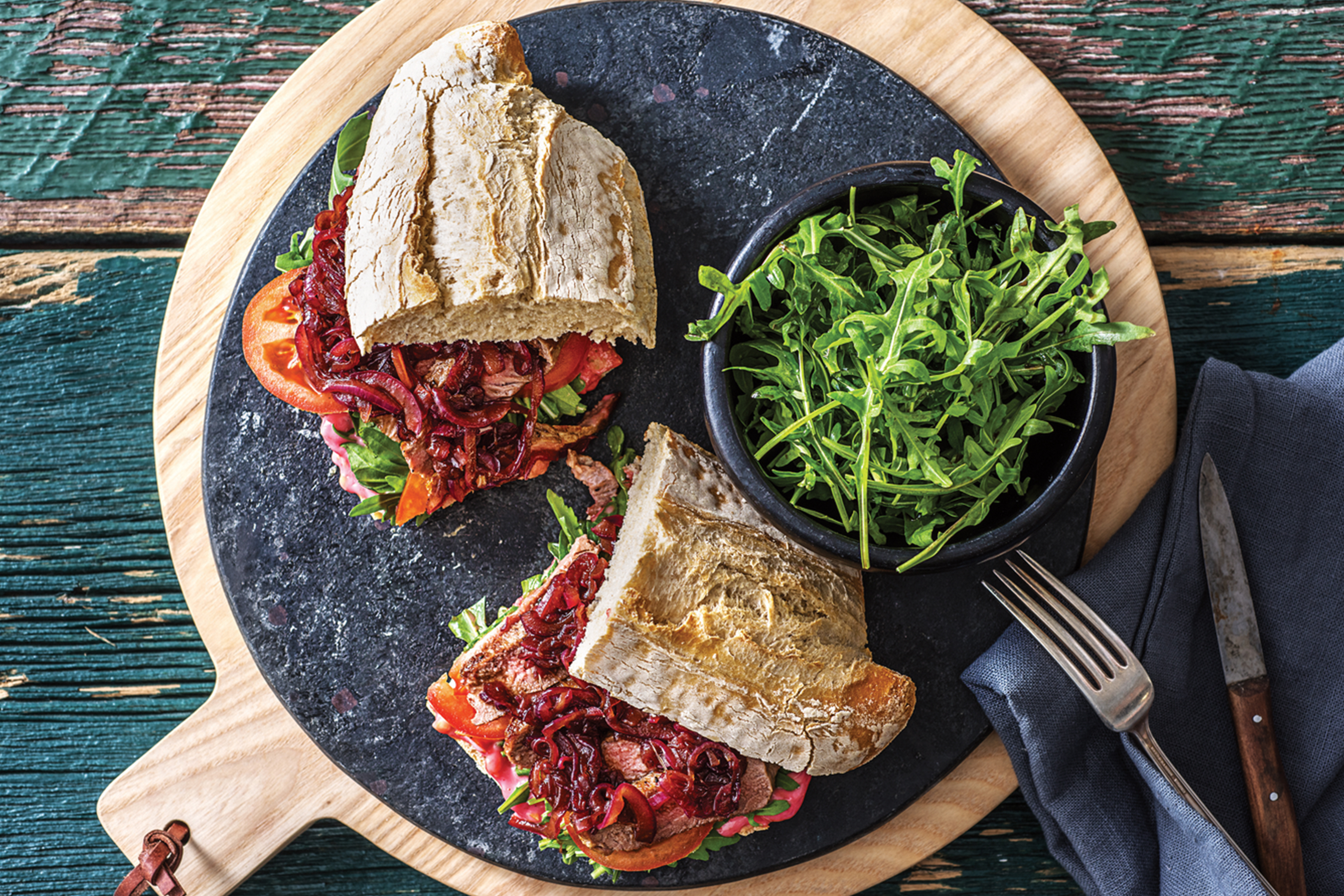 Seared Steak & Caramelised Onion Ciabatta