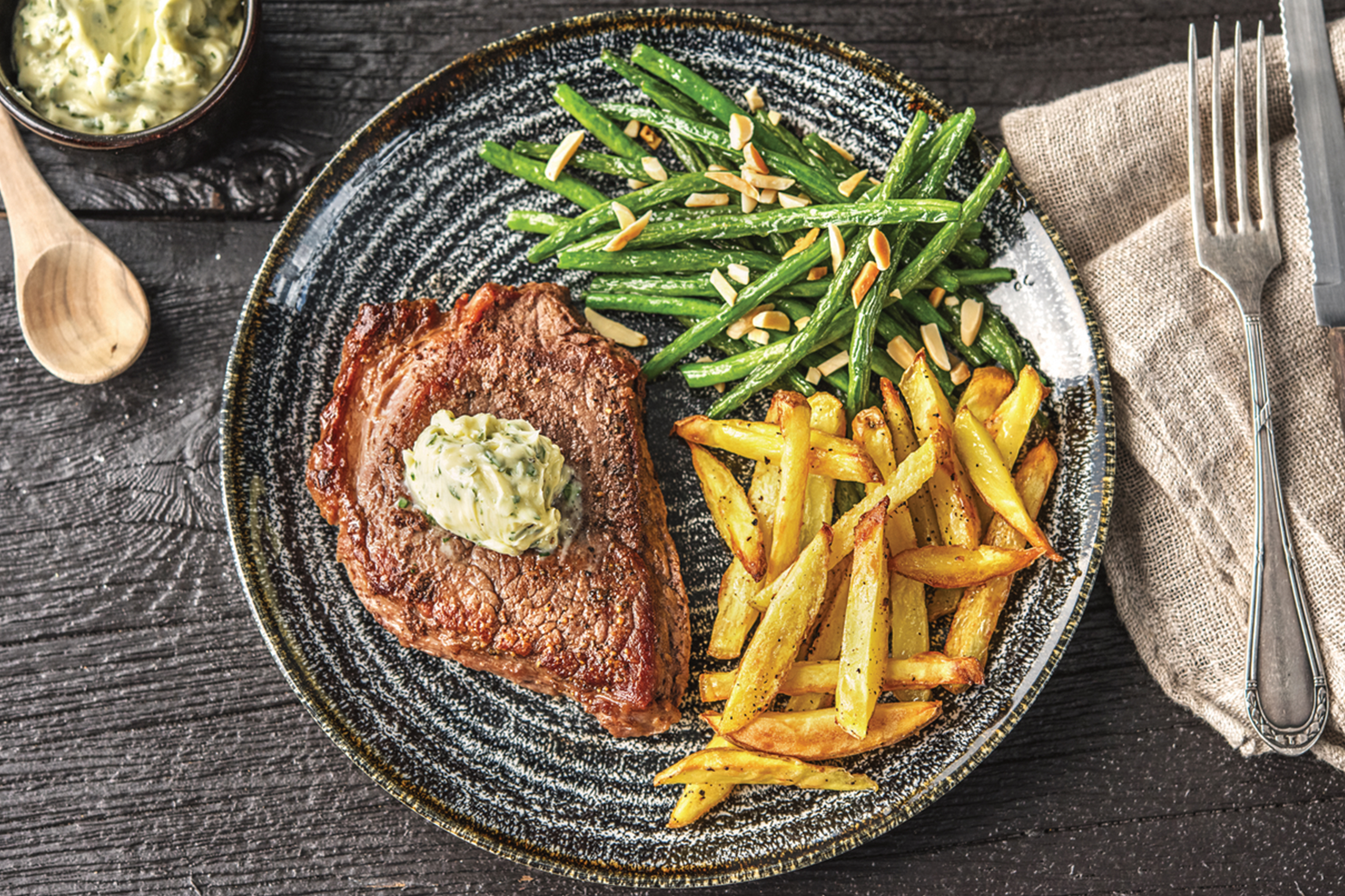 Seared Steak and Homemade Chips
