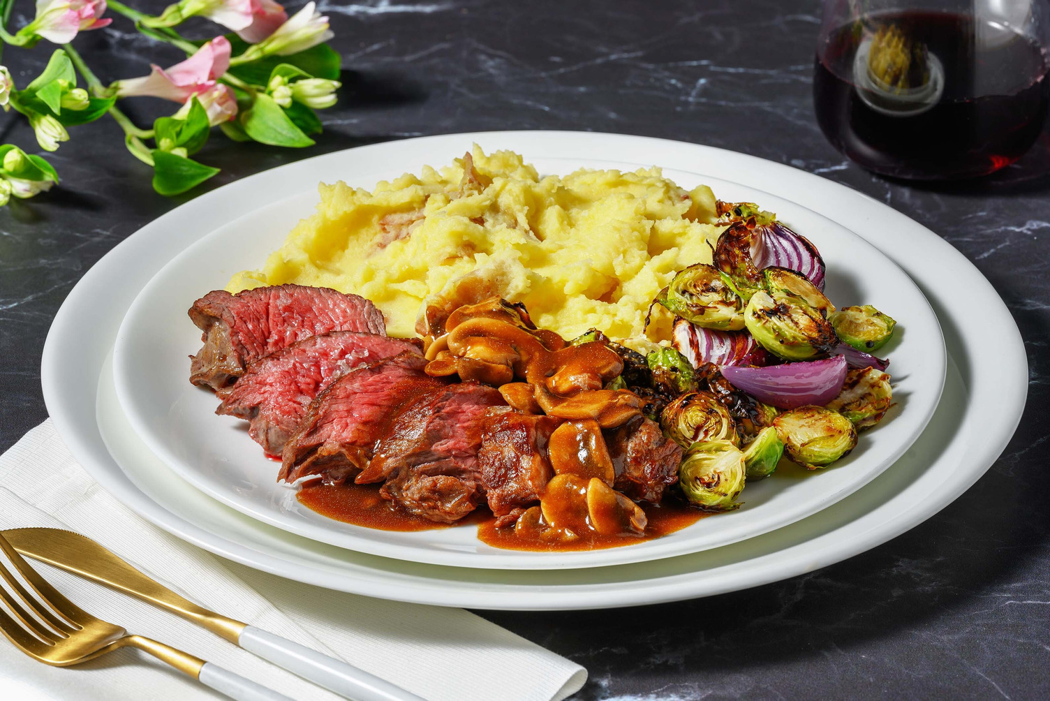 Steak in Balsamic Mushroom Sauce