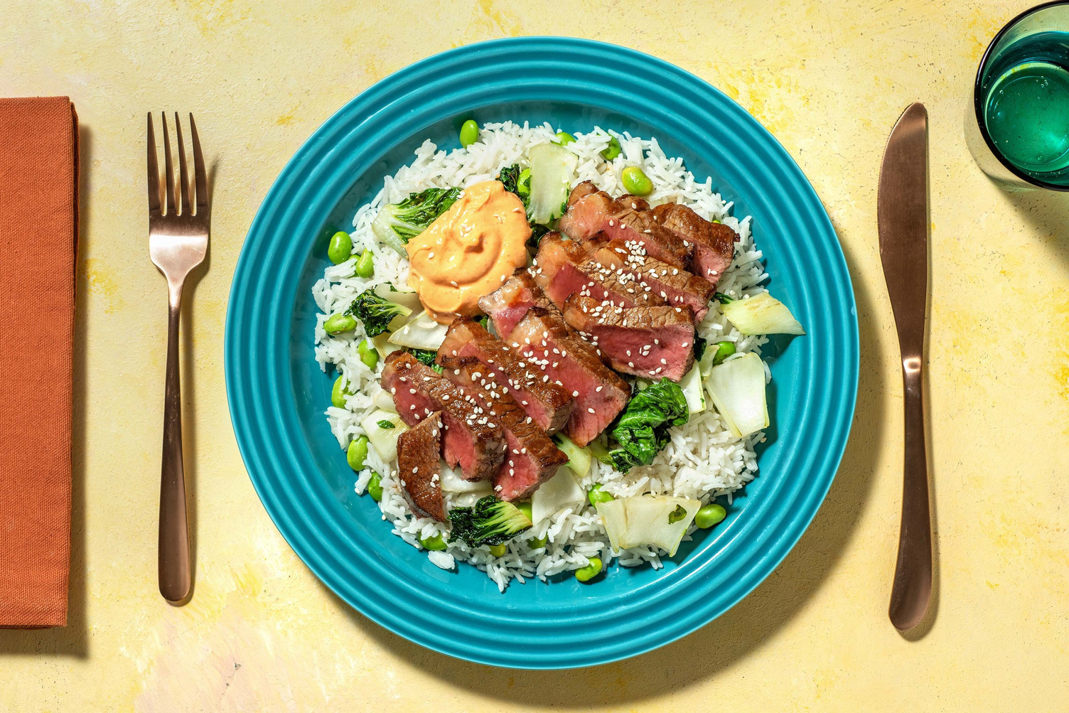 Ponzu-Marinated Steak and Bok Choy