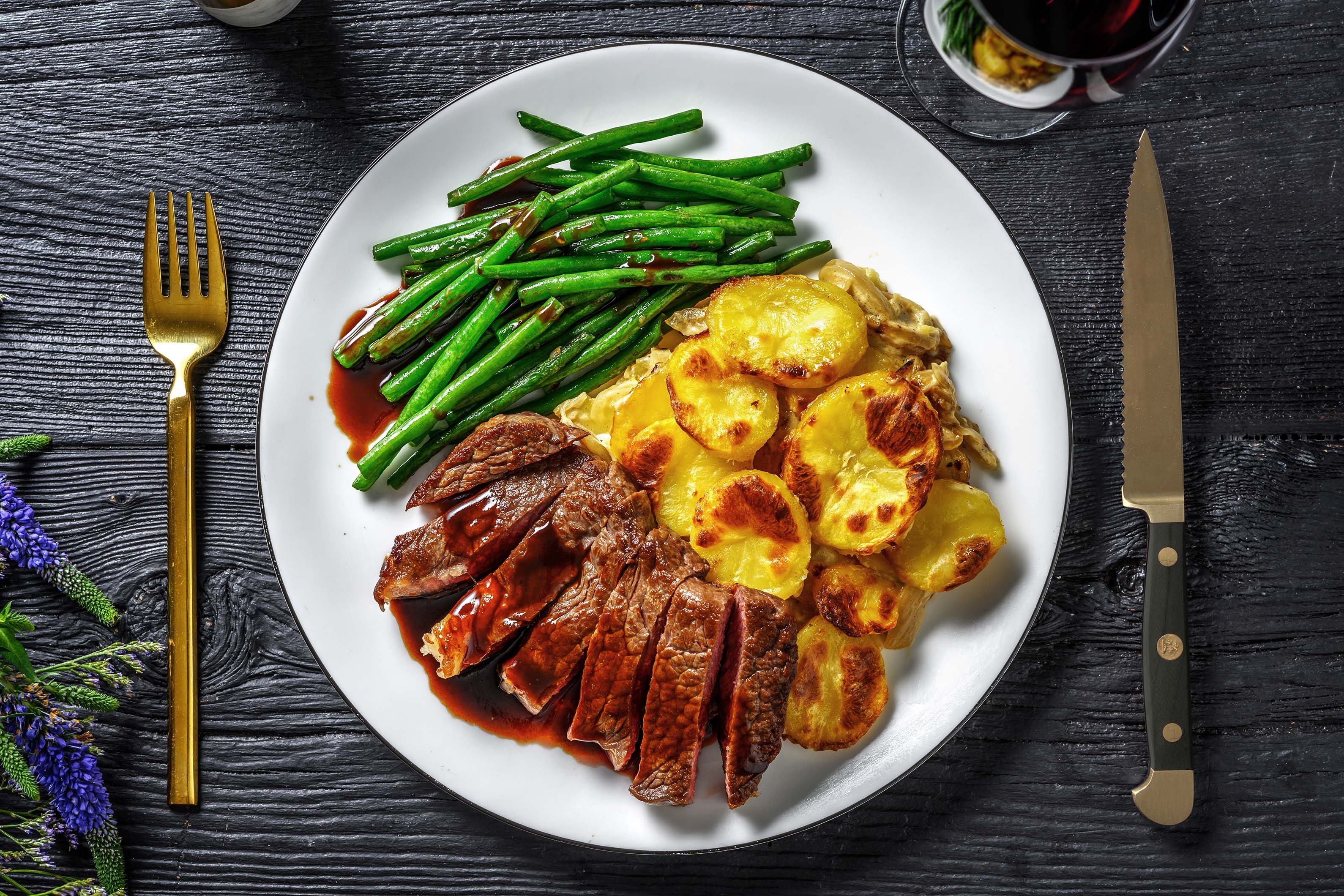 Matured Steak and Dauphinoise Potatoes