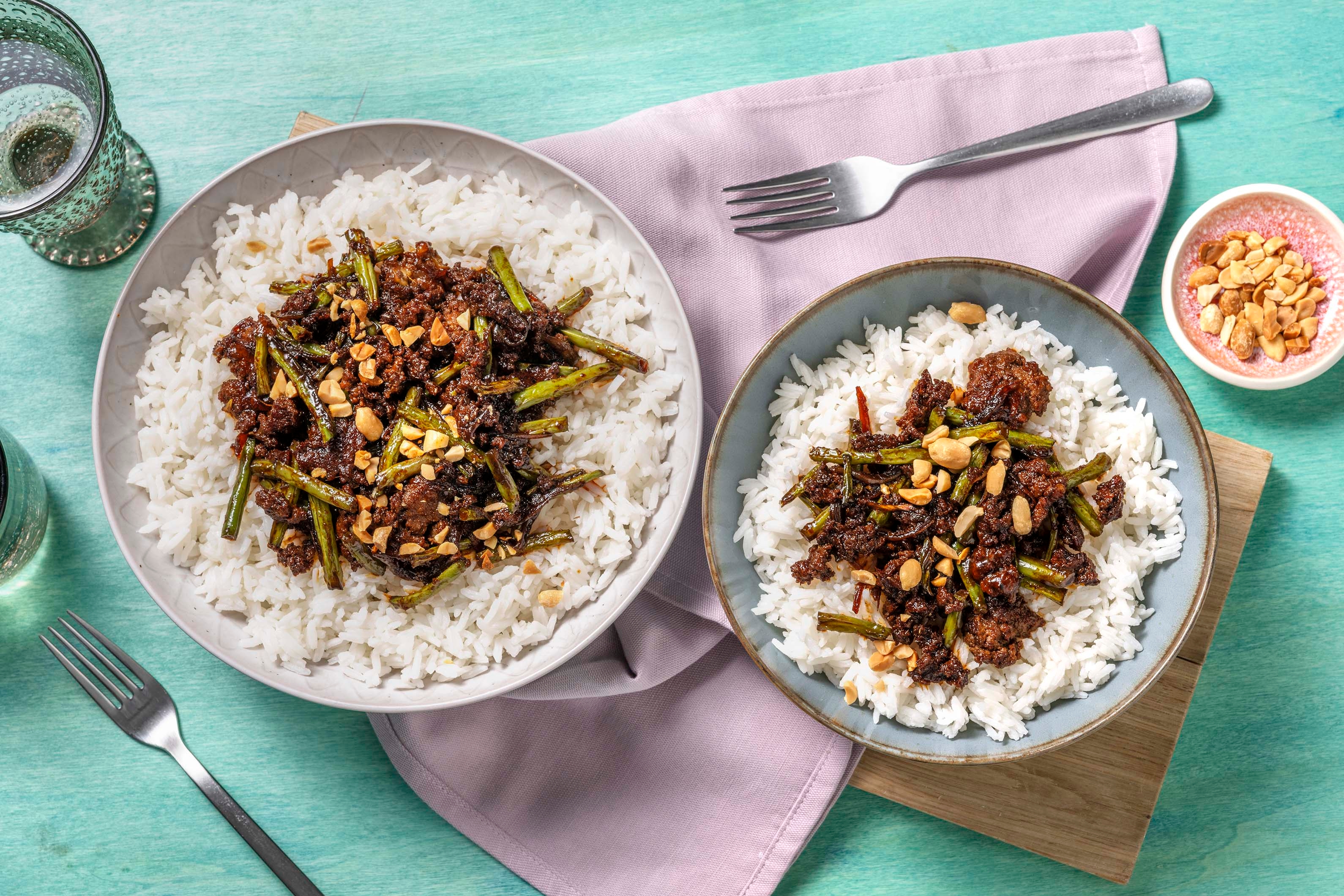 Sticky Beef Rice Bowl