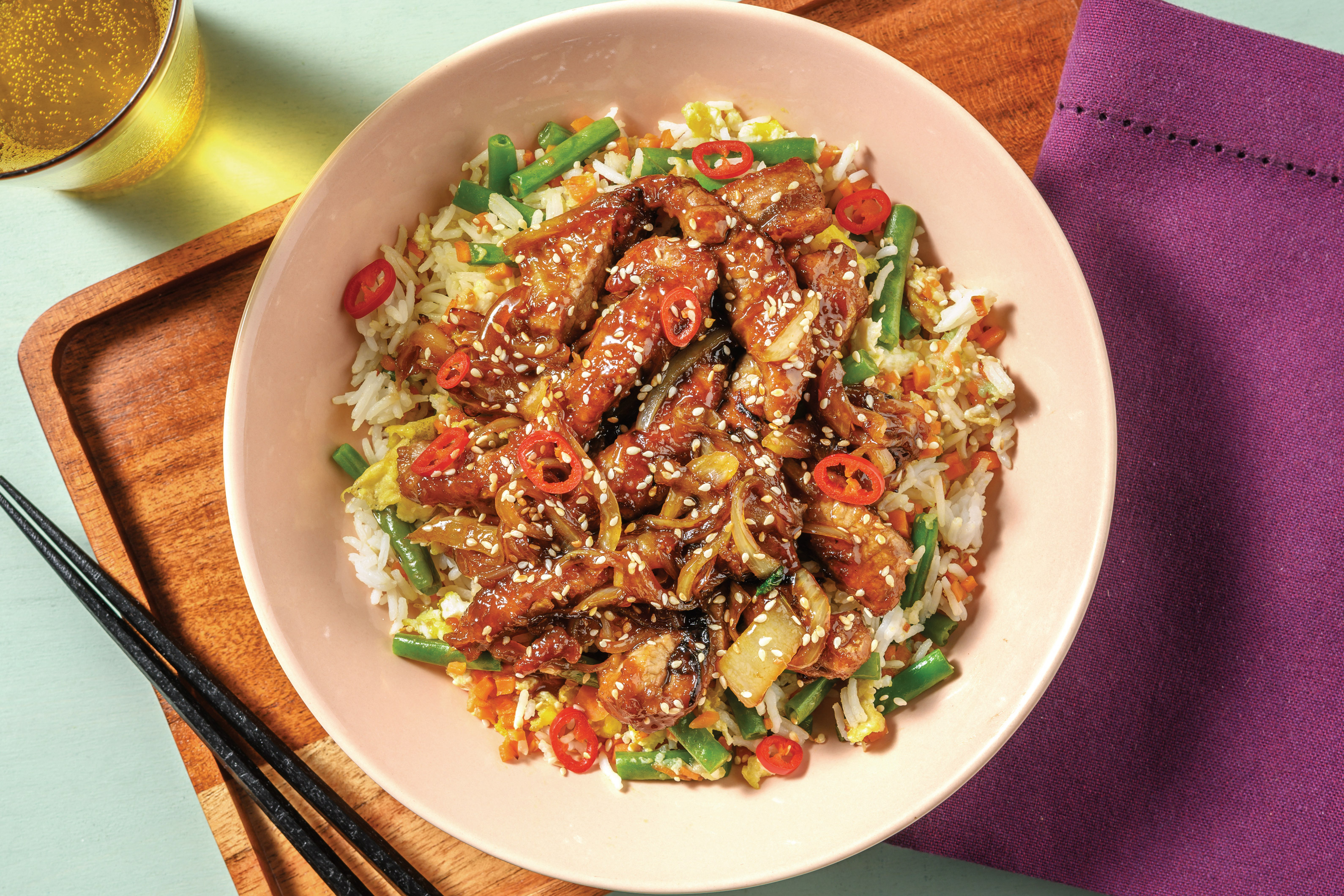 Sticky Honey Chicken & Fried Rice