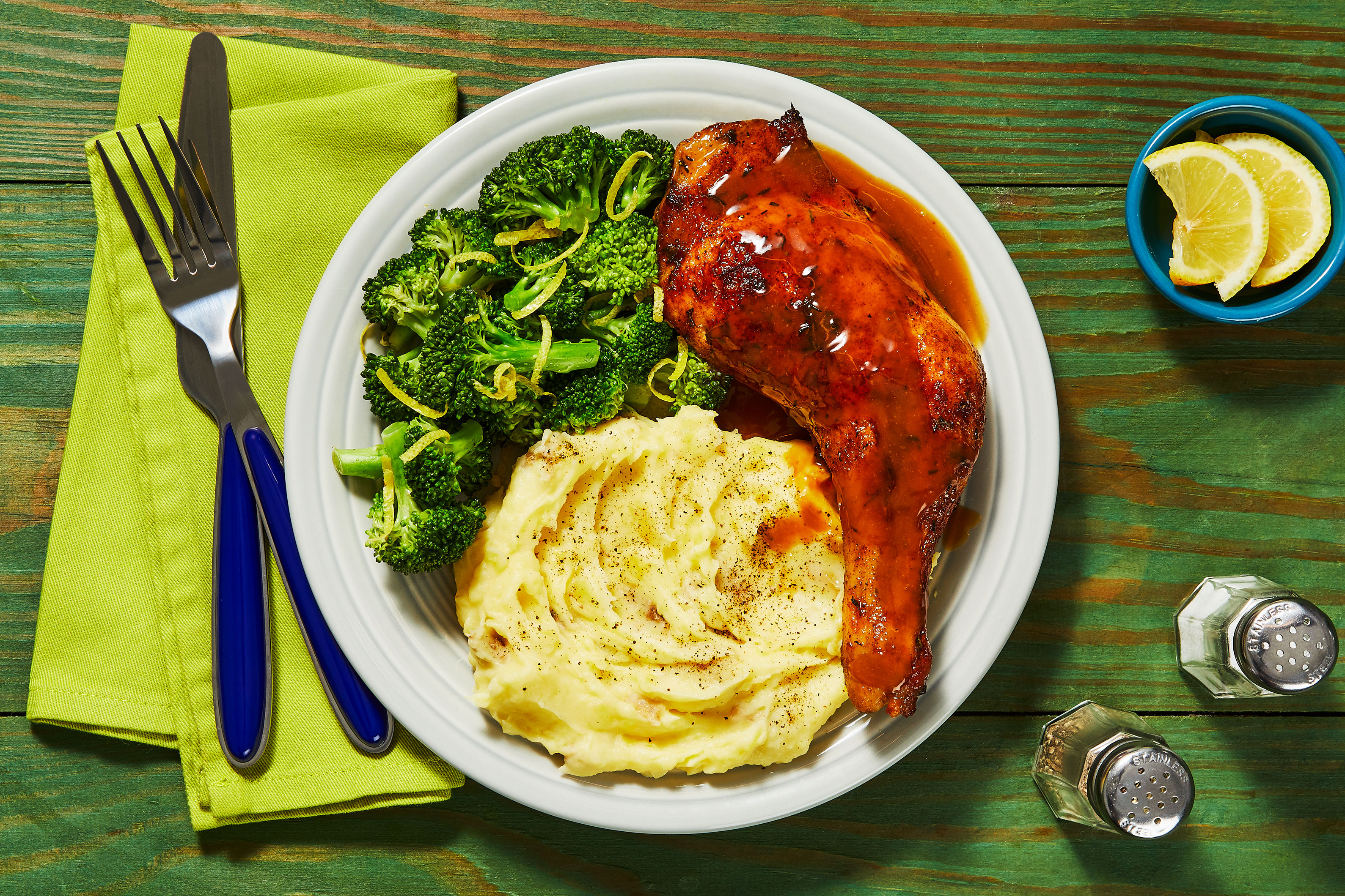 Sticky Honey-Dijon Chicken Legs